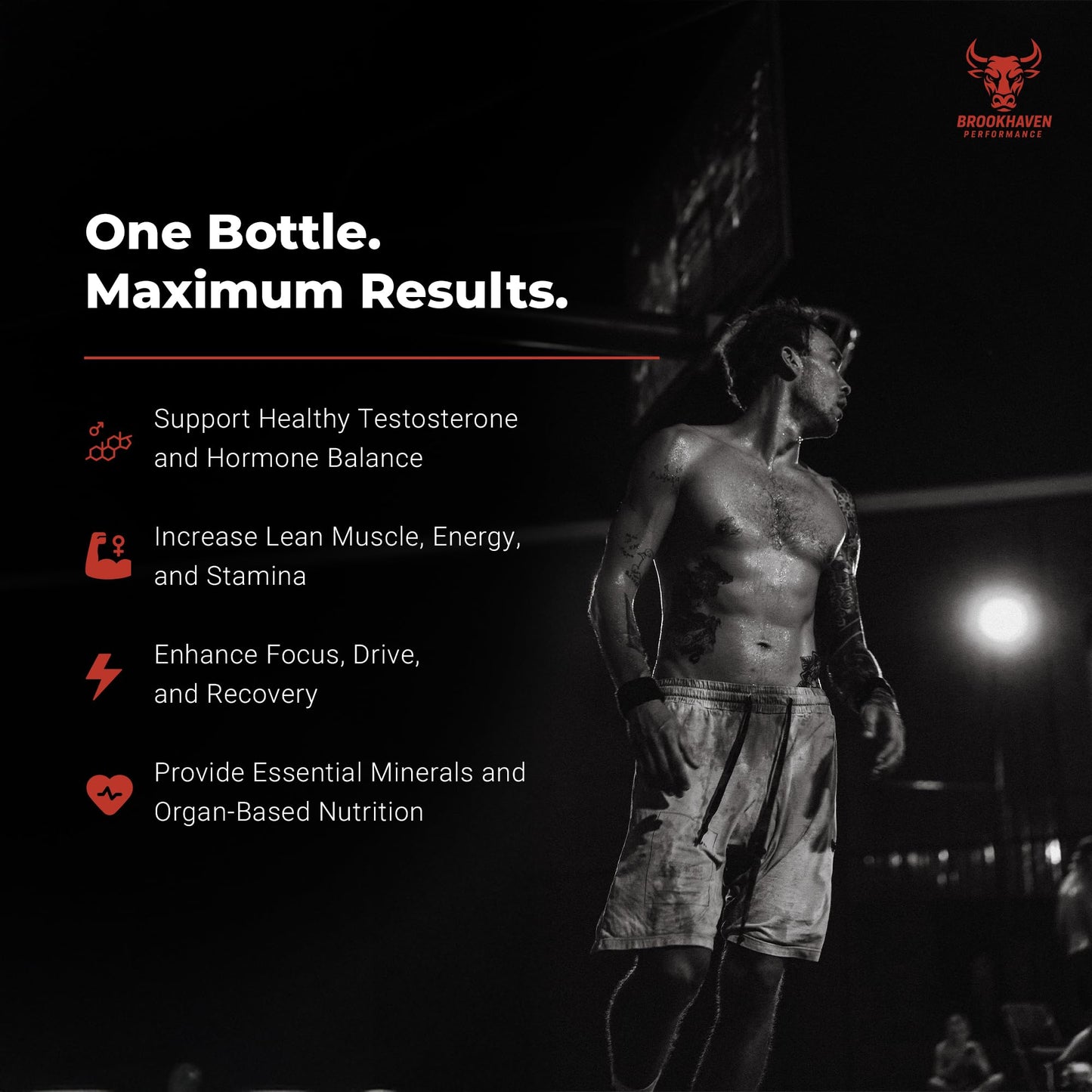 Brookhaven Farms Total Men's Package Testosterone Booster with Tongkat Ali, Ashwagandha & Grass-Fed Beef Organs, Natural Hormone & Muscle Support, 210 Capsules