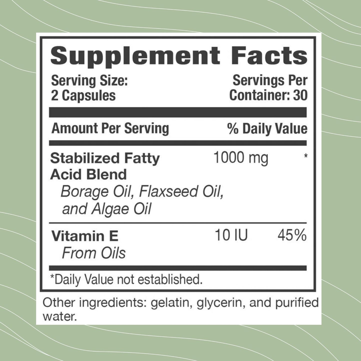 Optimal Health Systems EFA 1,000 mg from Borage, Flaxseed, and Algae Oil Plant-Based Essential Fatty Acid Supplement, 60 Capsules