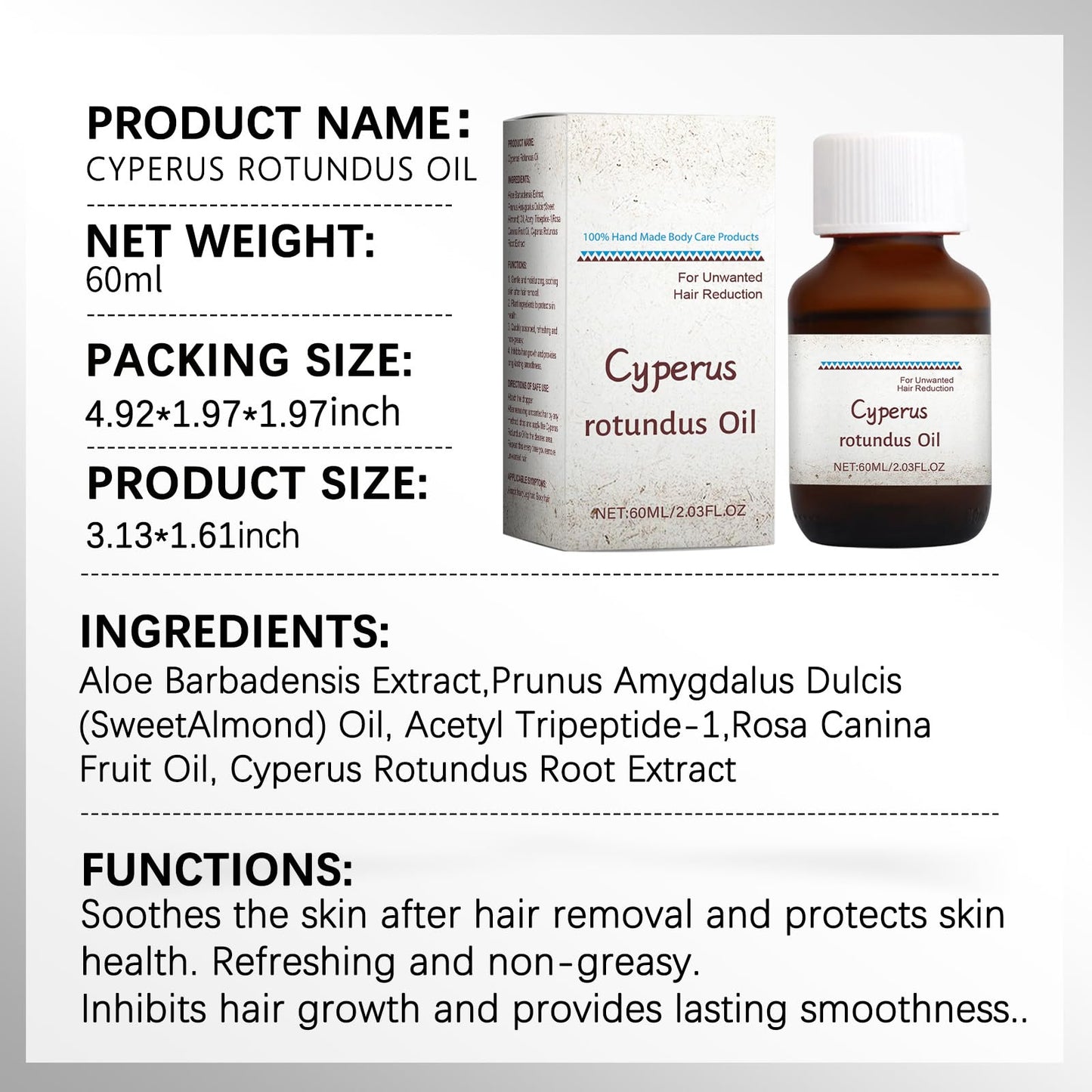 HXCBEC Cyperus Rotundus Oil Powder 60