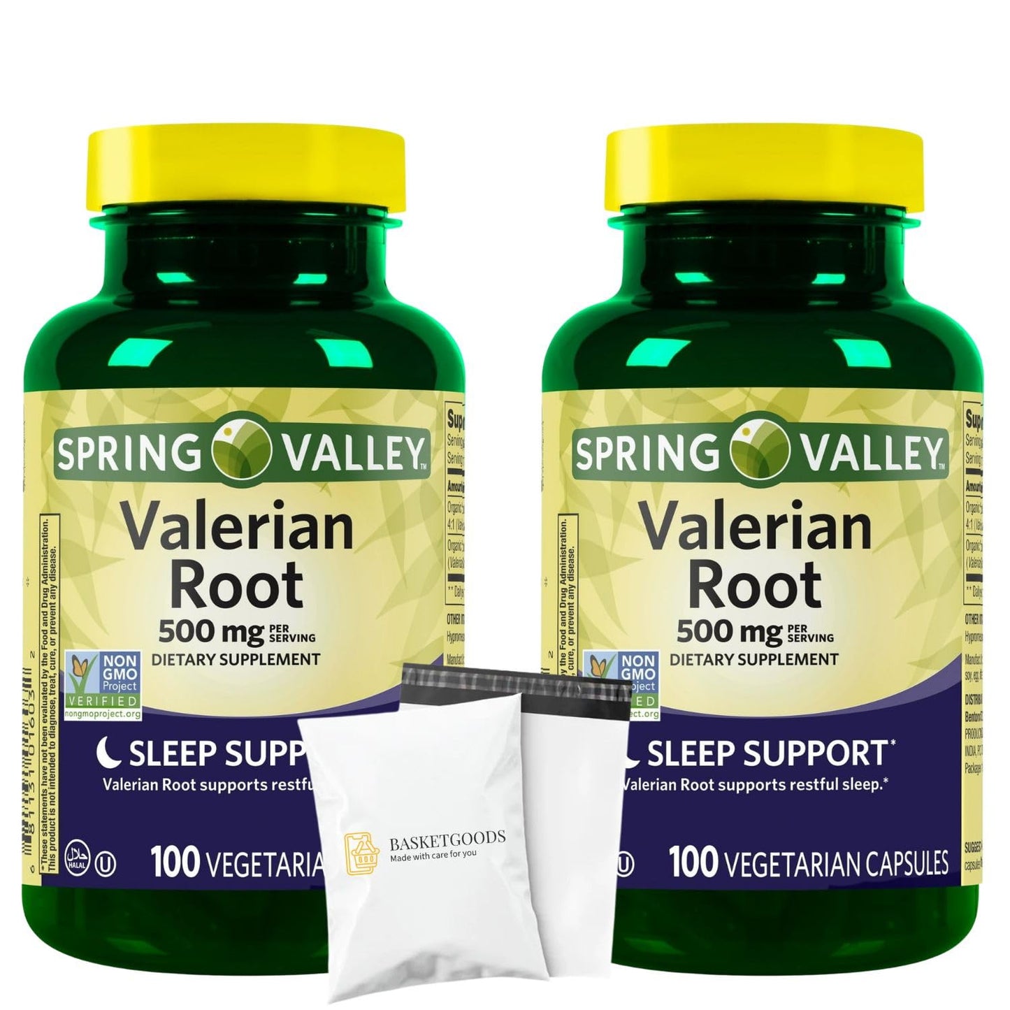 BASKETGOODS Valerian Root 500mg Capsules 100 Count