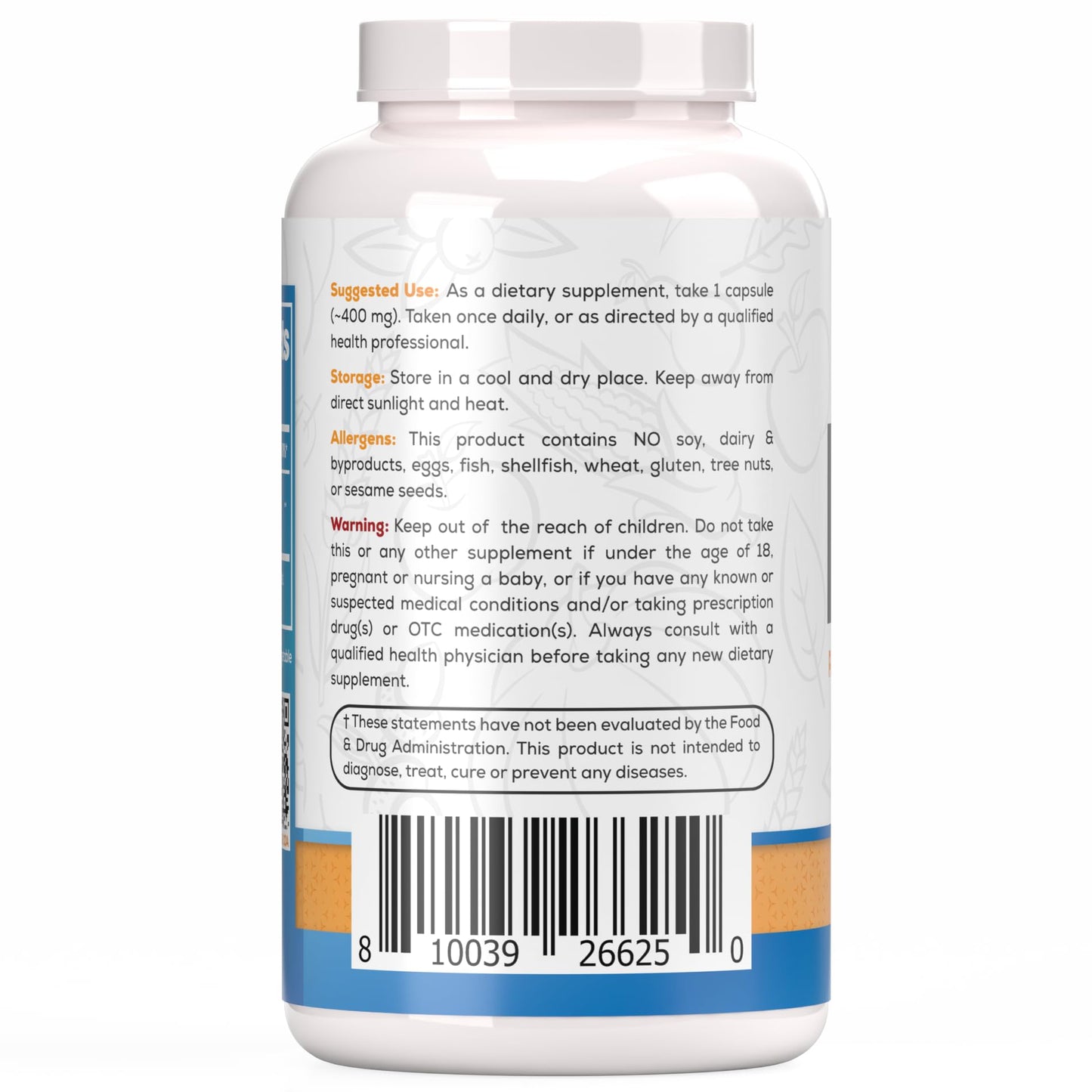 Harvest Naturals Palmitoylethanolamide Capsules 400 mg Pea-Derived, 180 Count