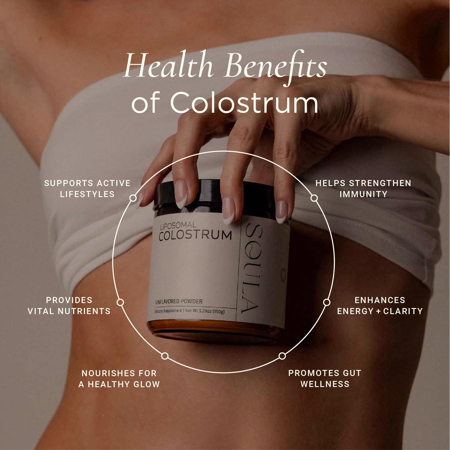 SOULA Liposomal Whole Colostrum Supplement Powder, 5.29 oz