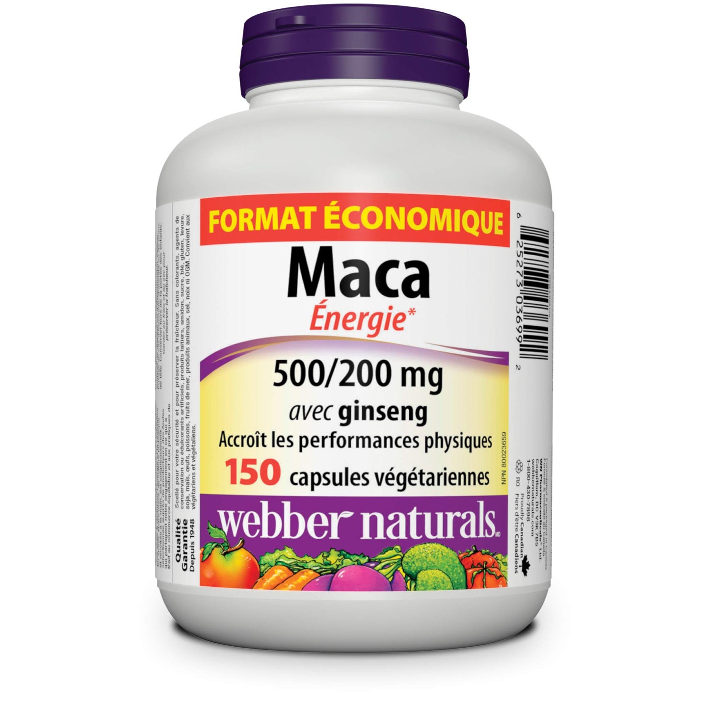 Webber Naturals Maca Energy with Ginseng Capsule, 150 Count
