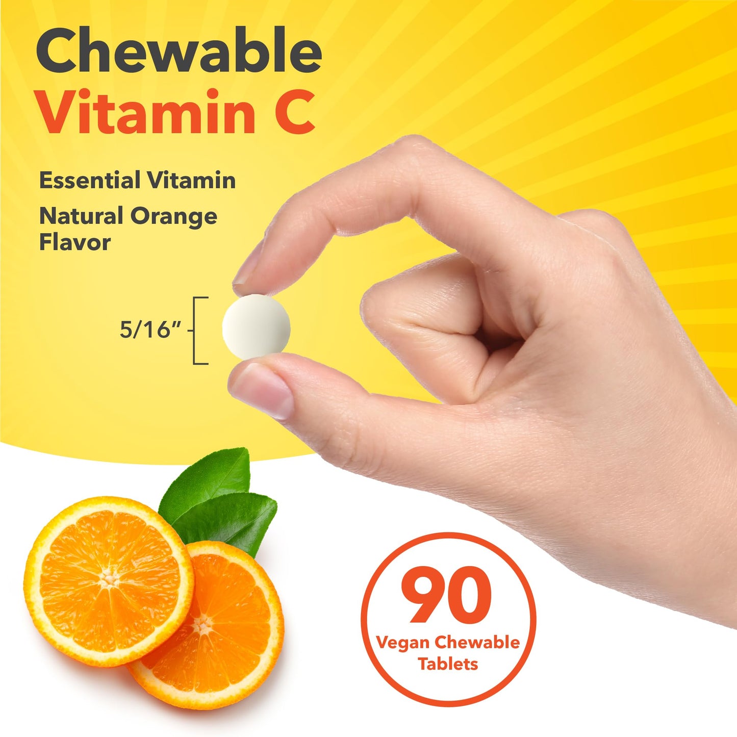 Sundance Vitamin C 1000mg Chewable Tablet, 90 Tablets