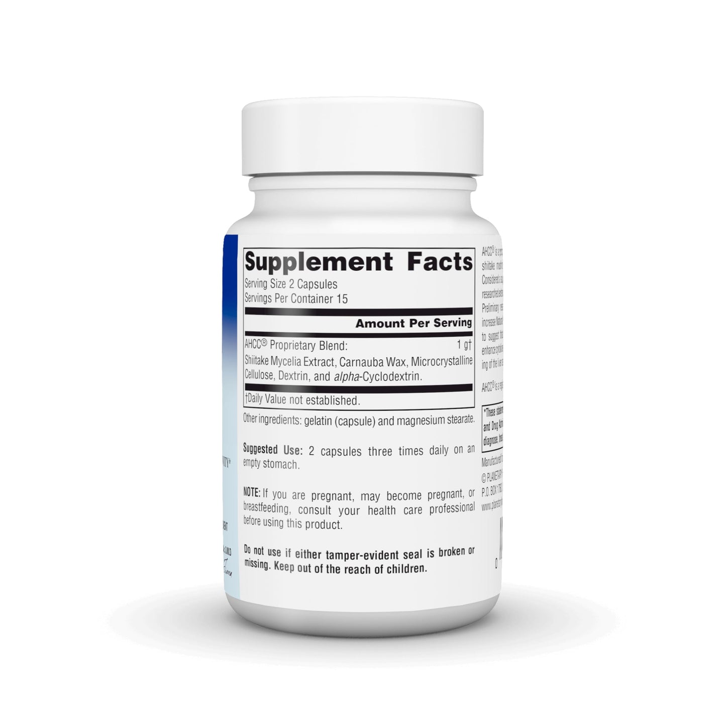 Planetary Herbals AHCC 500 mg Capsules, 30 Count