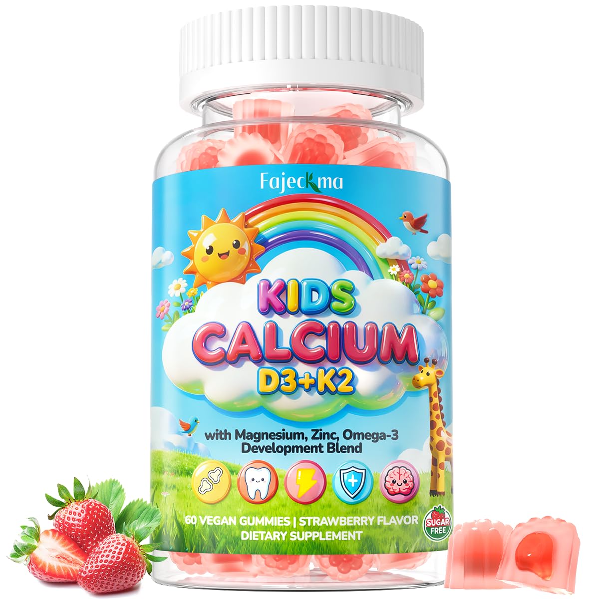 Fajeckma Kids Calcium Citrate Gummies 60 Count