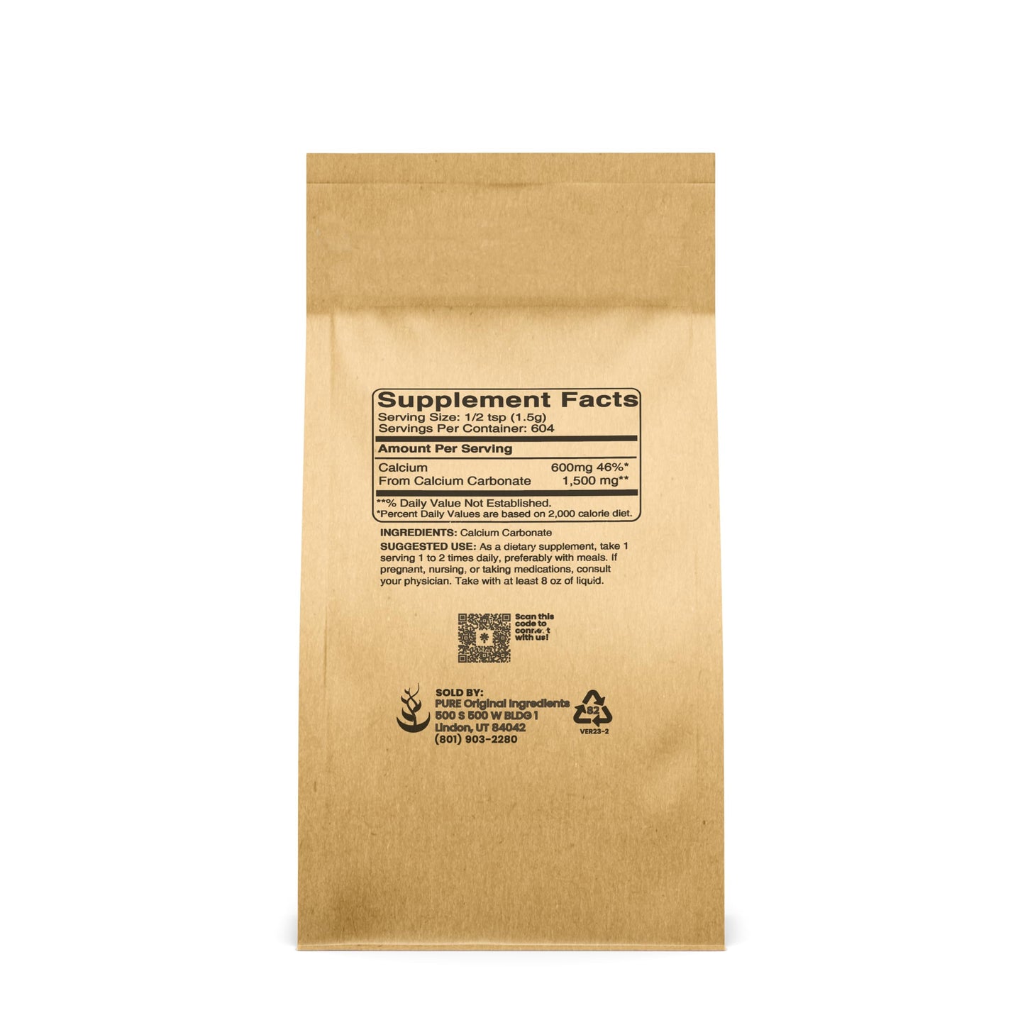 Pure Original Ingredients Calcium Carbonate Powder, 32 oz
