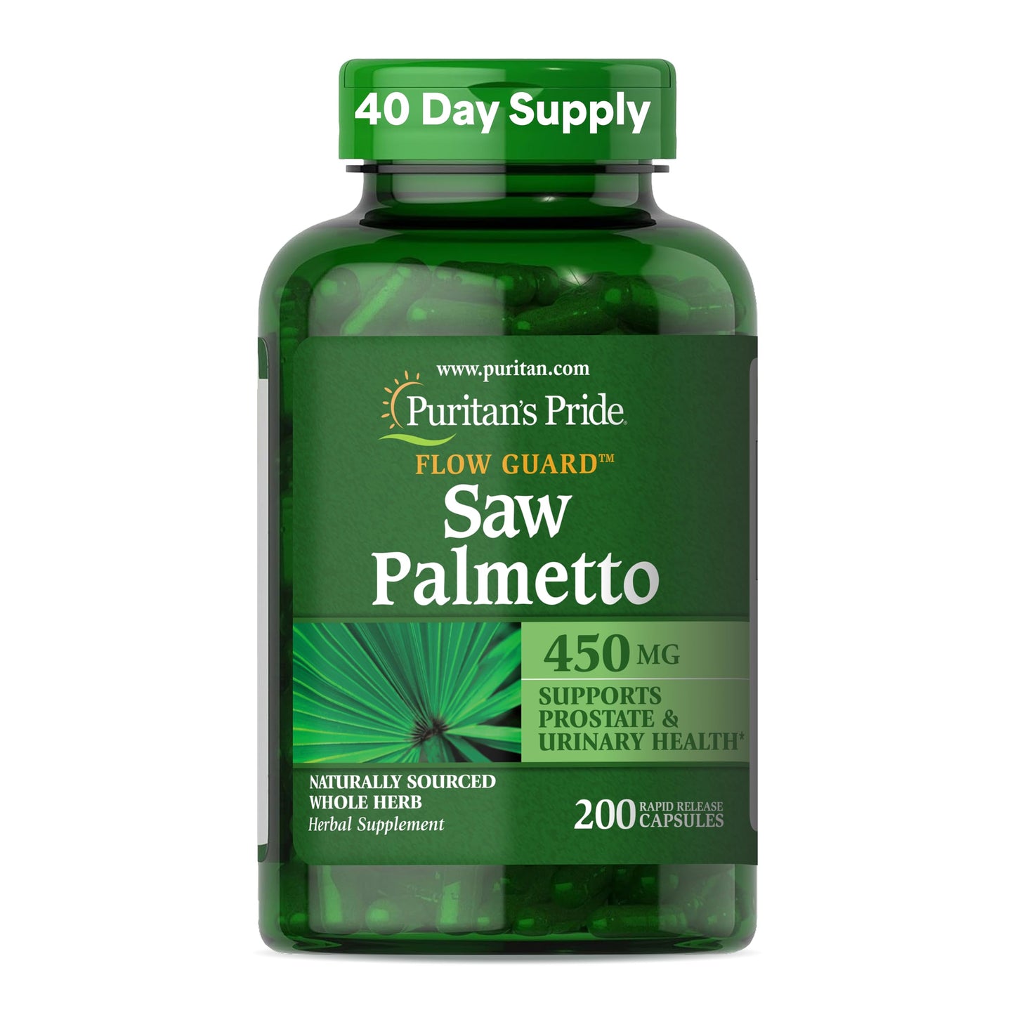 Puritan's Pride Flow Guard Saw Palmetto Extract 450mg 200 Softgels
