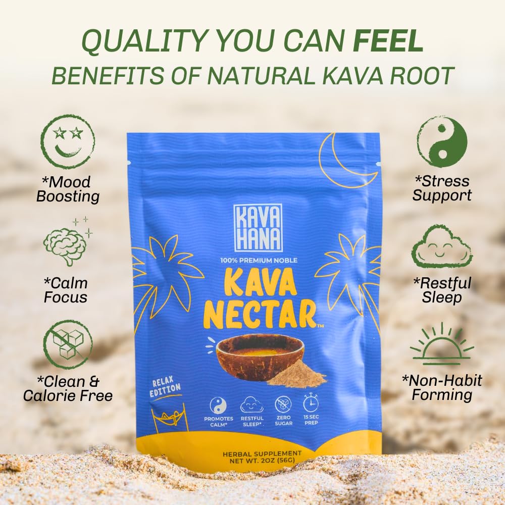 Kavahana Relax Edition Ceremonial Grade Noble Kava Nectar Powder, 2 oz