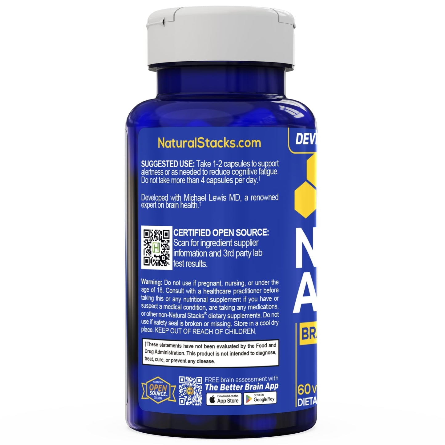 Natural Stacks NeuroAlert Paraxanthine 200mg Caffeine Free Energy Supplement 60 Capsules