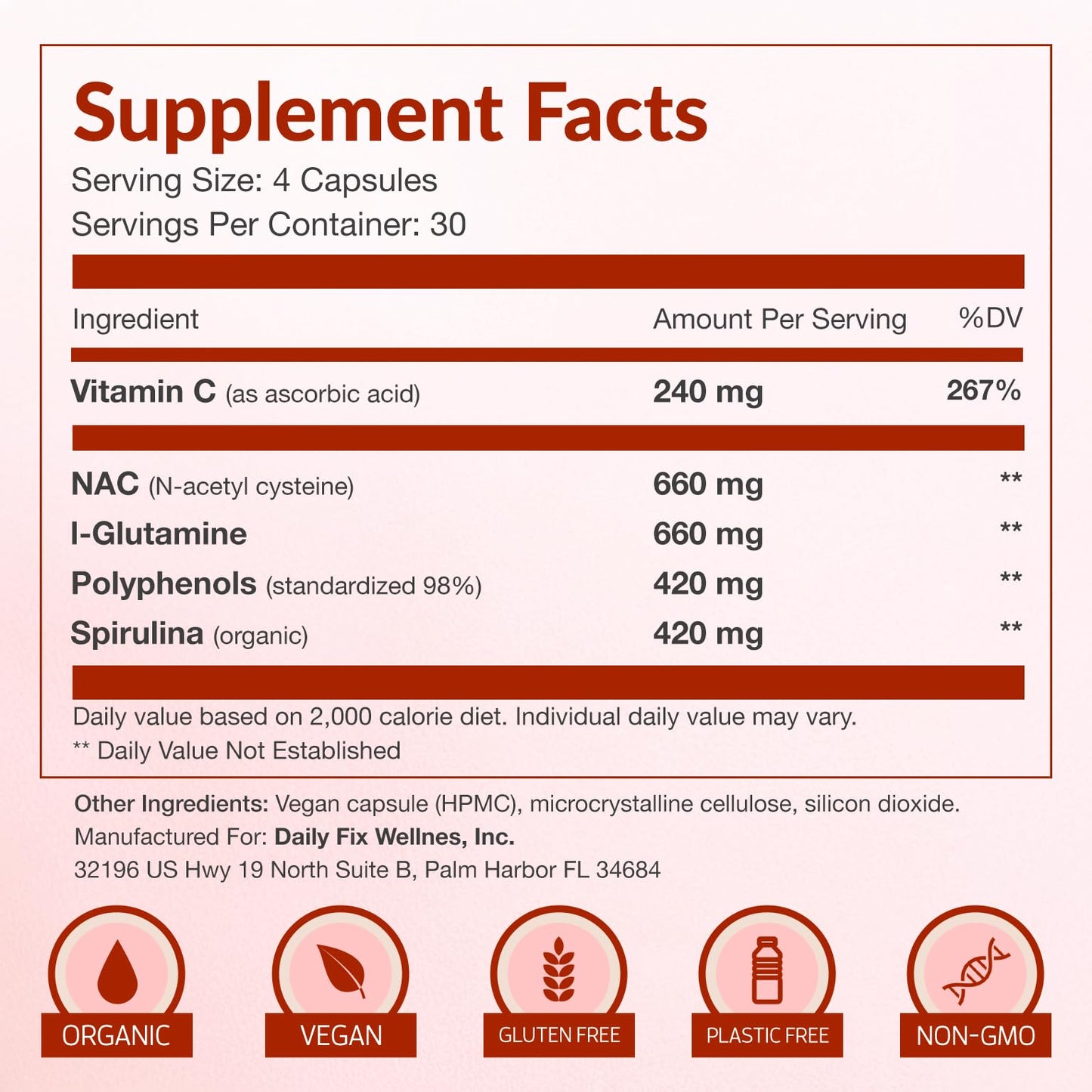 Daily Fix Wellness PlastiCleanse Full Body Detox Capsule 120 Count
