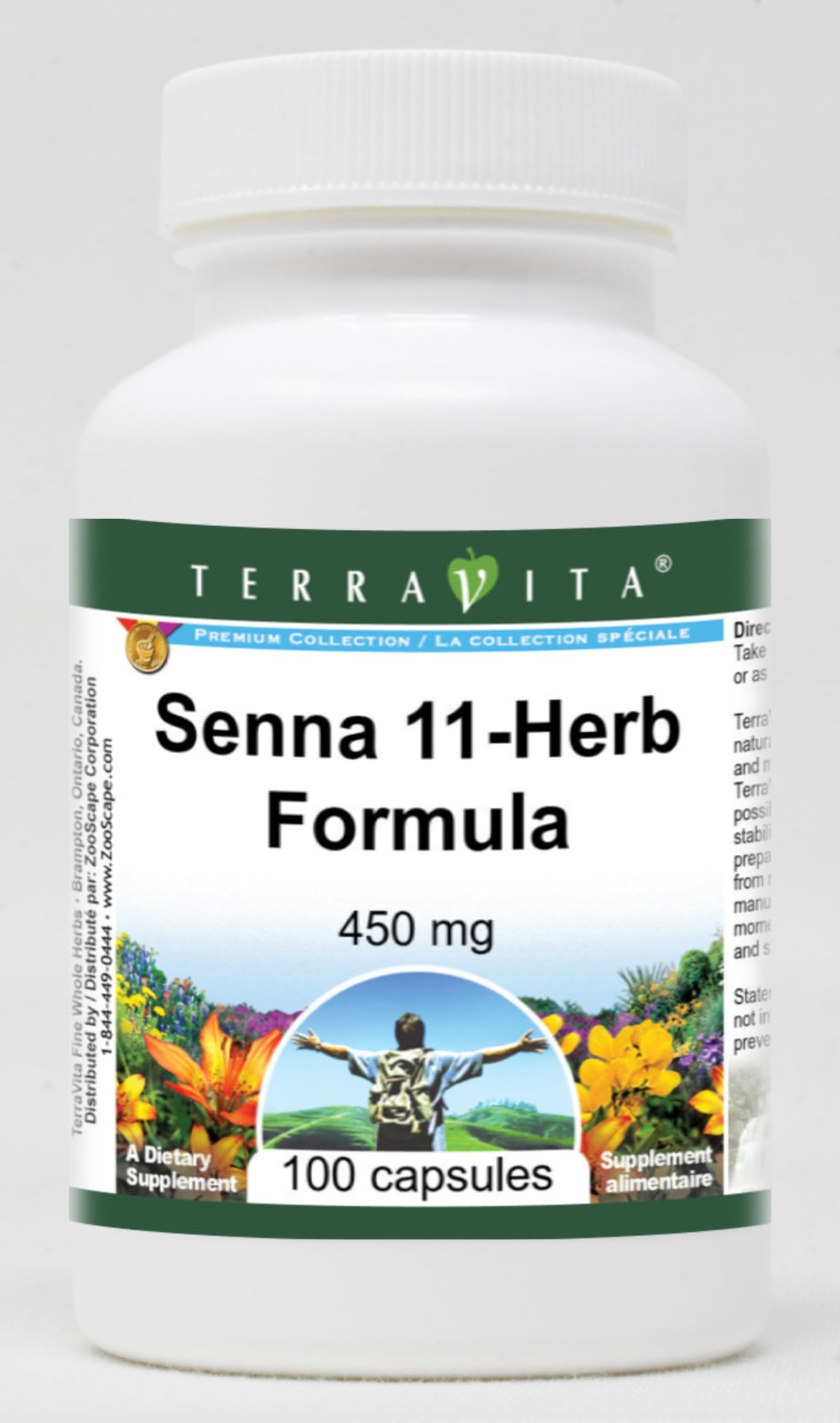 Terravita Senna 11-Herb Formula 450 mg Capsules, 100 Count