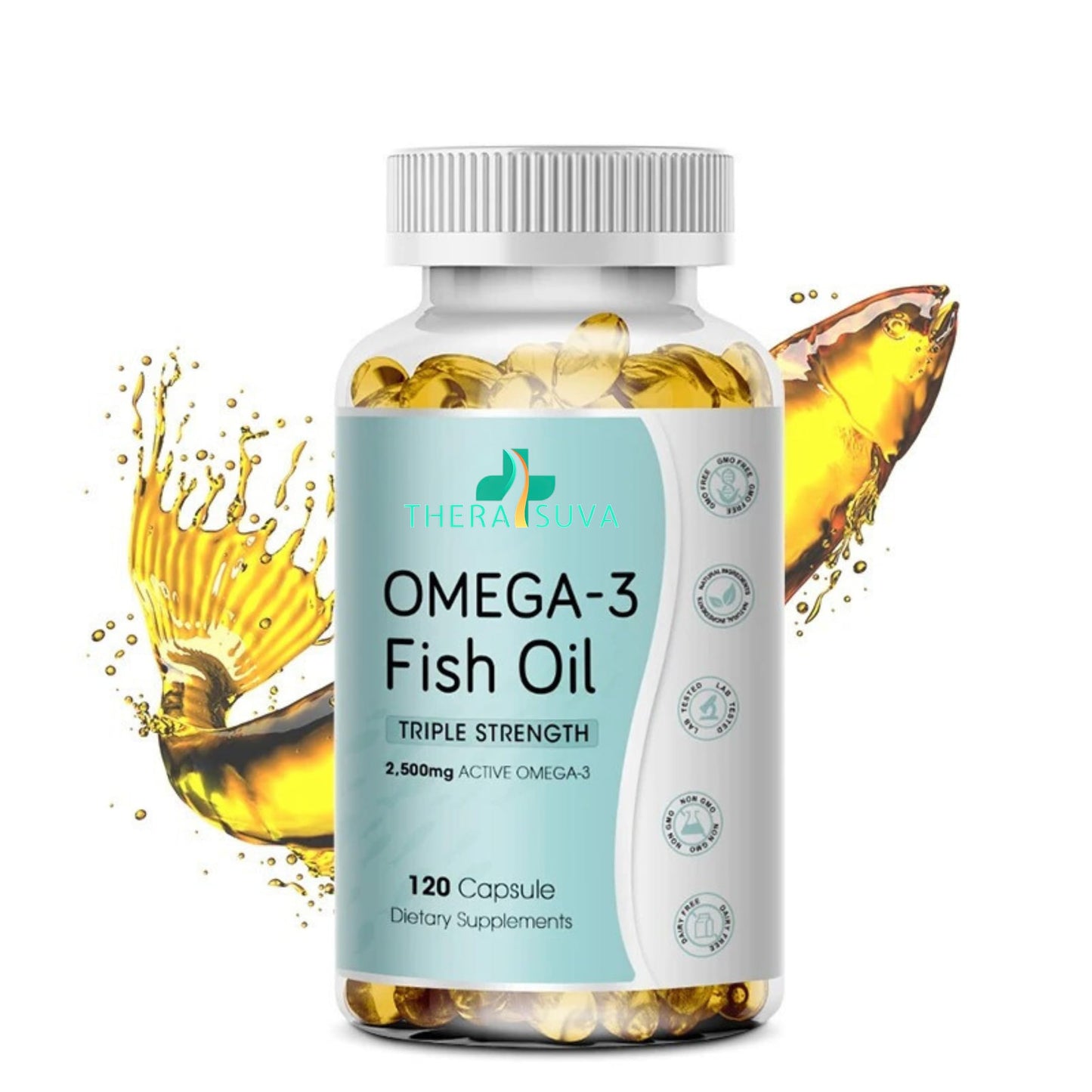 TheraSuva Triple Strength Wild Alaskan Fish Oil Softgel 120 Count