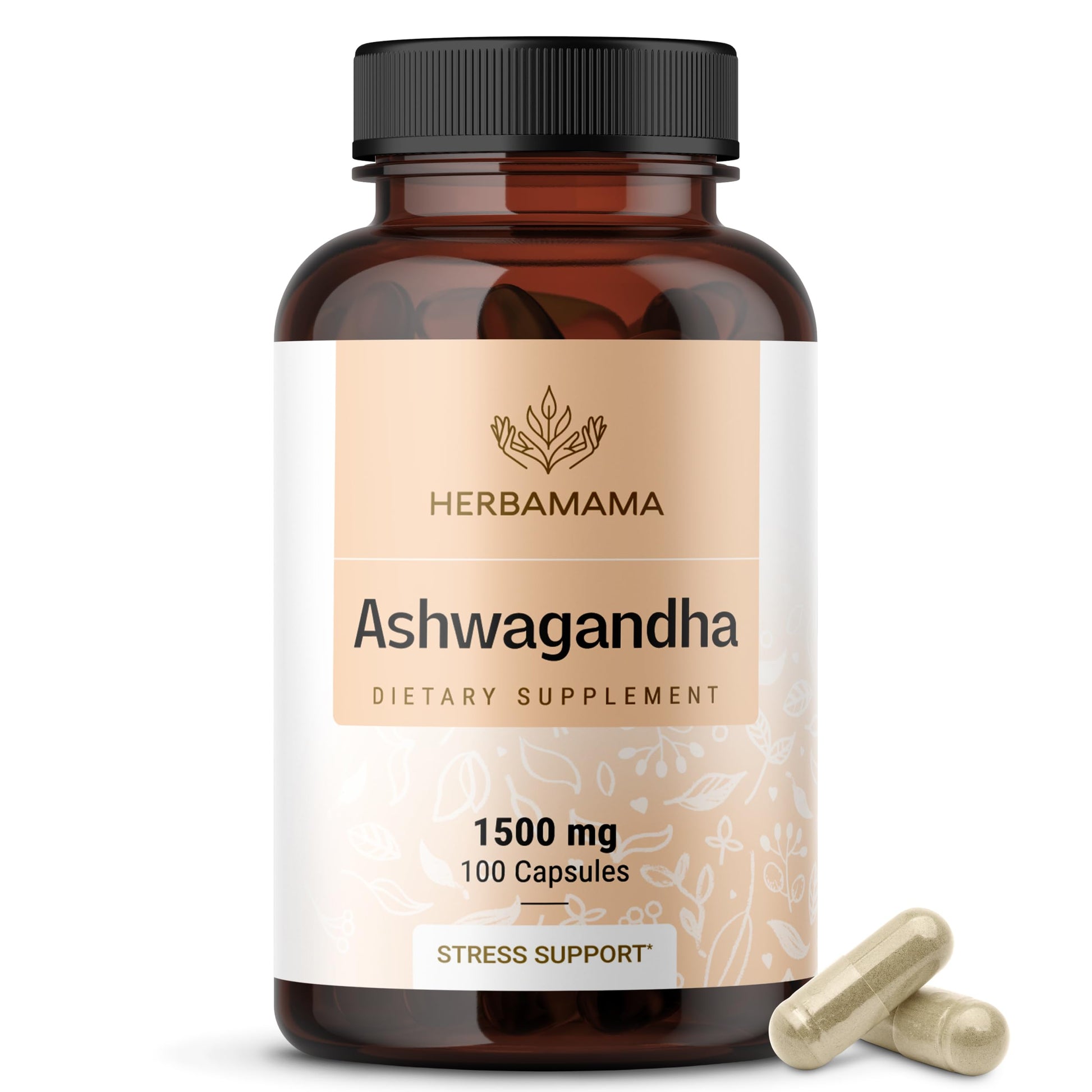 HERBAMAMA Ashwagandha 1500 mg Capsule, 100 Capsules