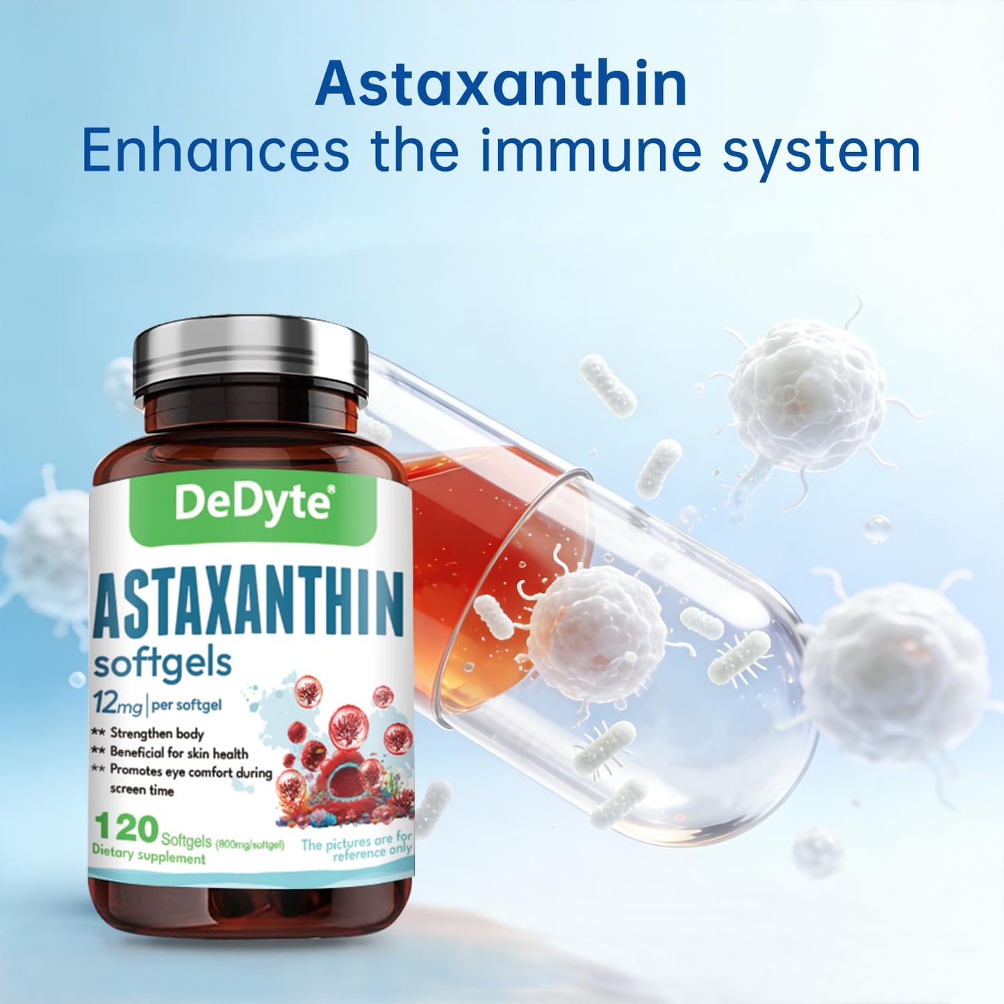 DeDyte Astaxanthin Supplements 12mg Softgel 120 Count
