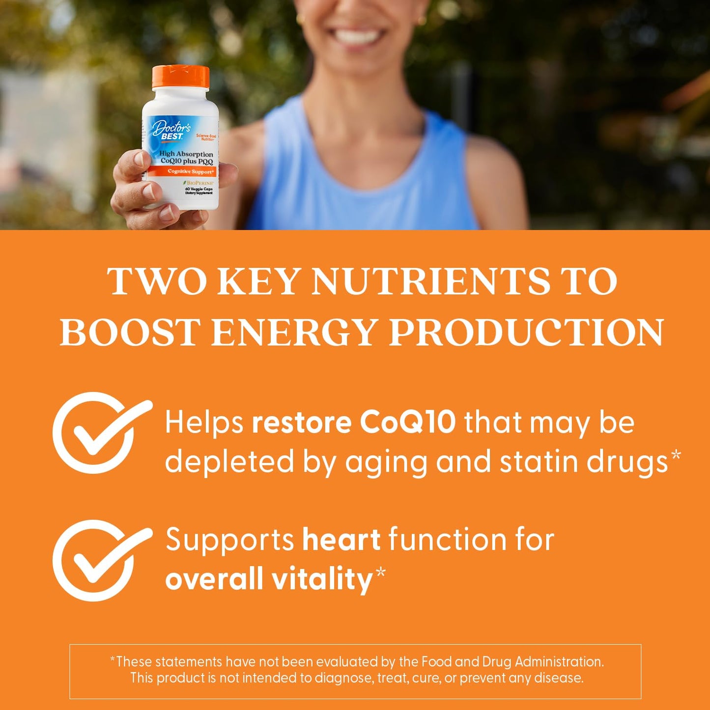 Doctor's Best High Absorption CoQ10 with PQQ 60 Veg Capsules