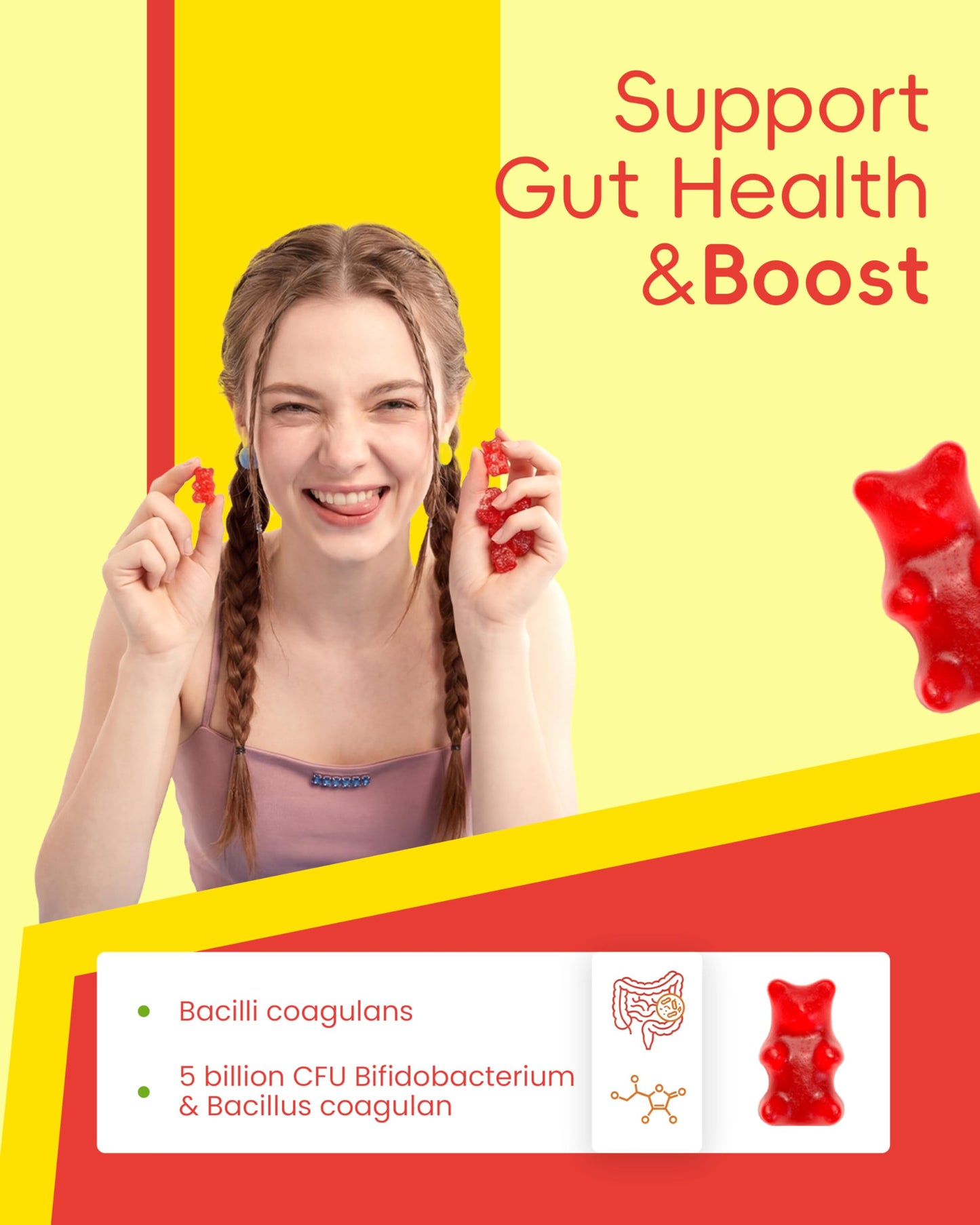 Vccvaa Probiotic Fiber Gummies Gummy 60 Count