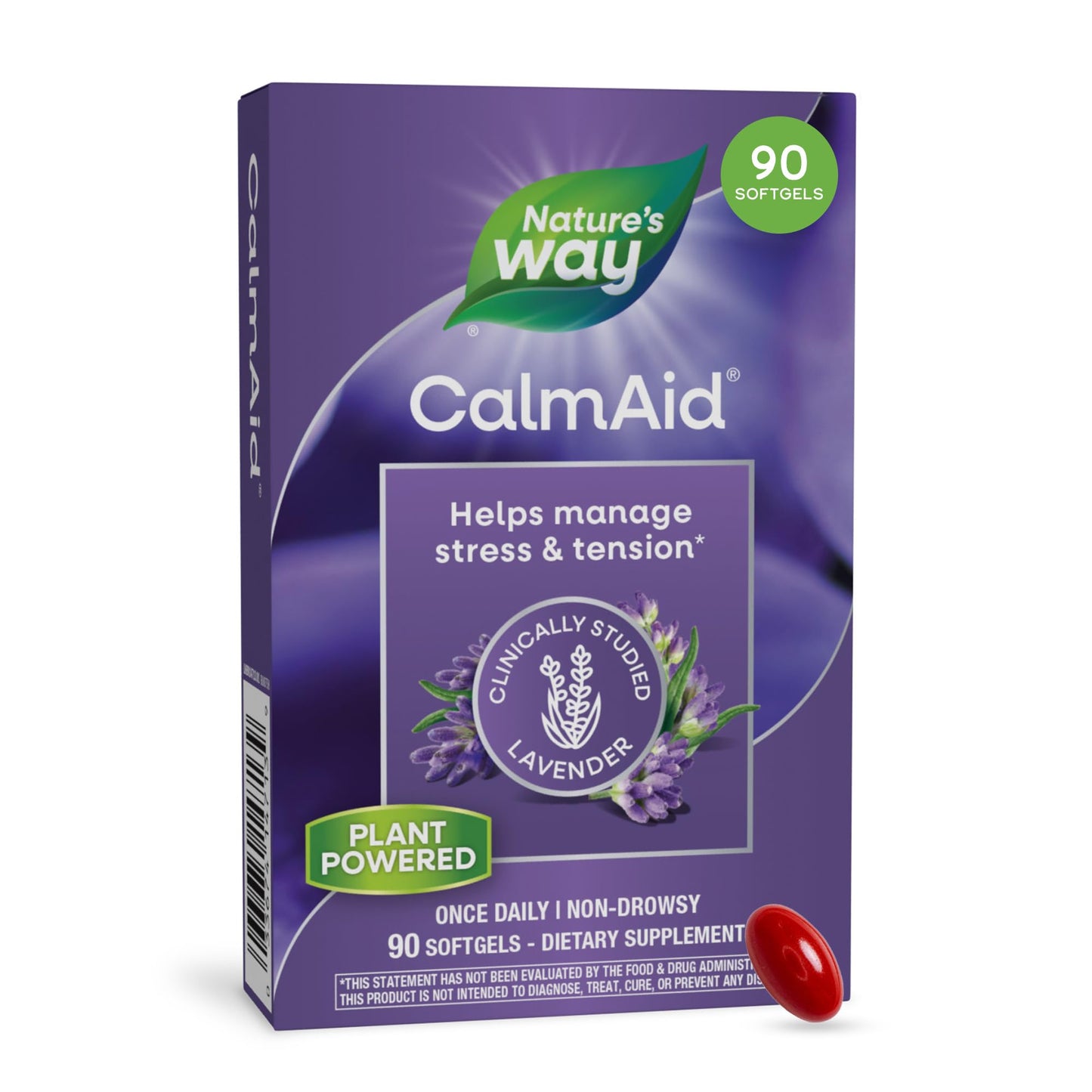 Nature's Way CalmAid Lavender Oil Supplement Softgel 90 Count