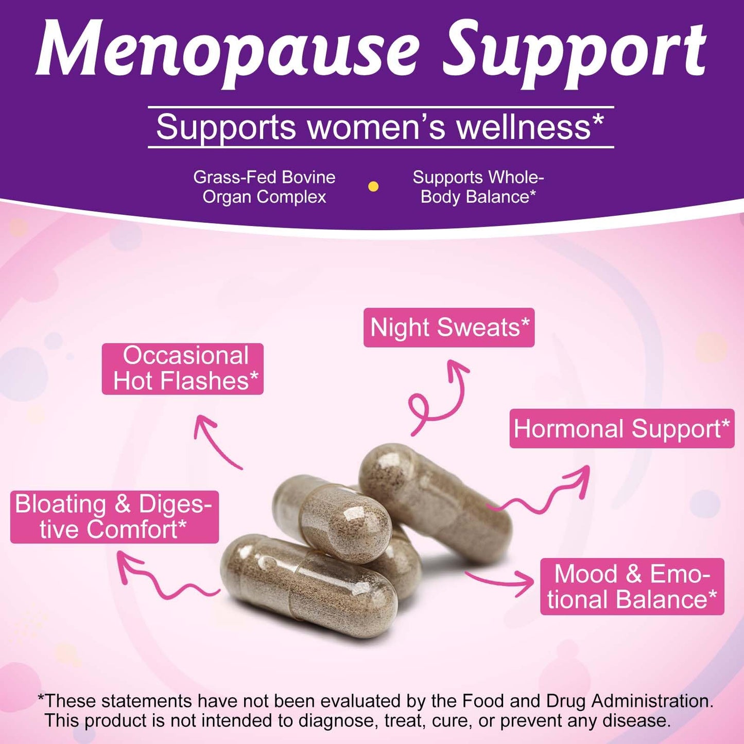ZIXBMHYJ Beef Organ Supplement for Women, Women's Hormone & Vitality Capsules, 60 Capsules