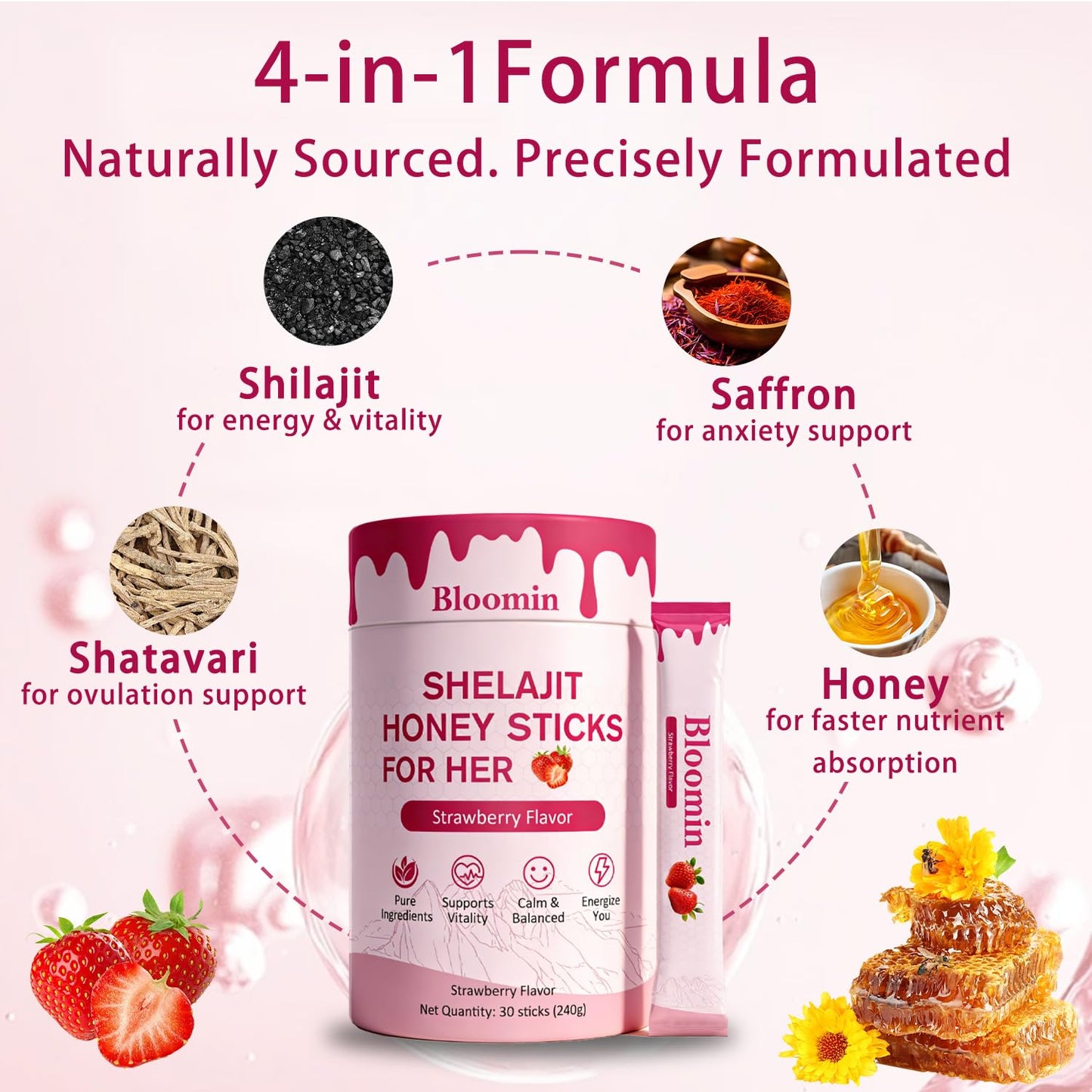 Belano Bloomin Honey Sticks Shilajit Gummies, 1 Count