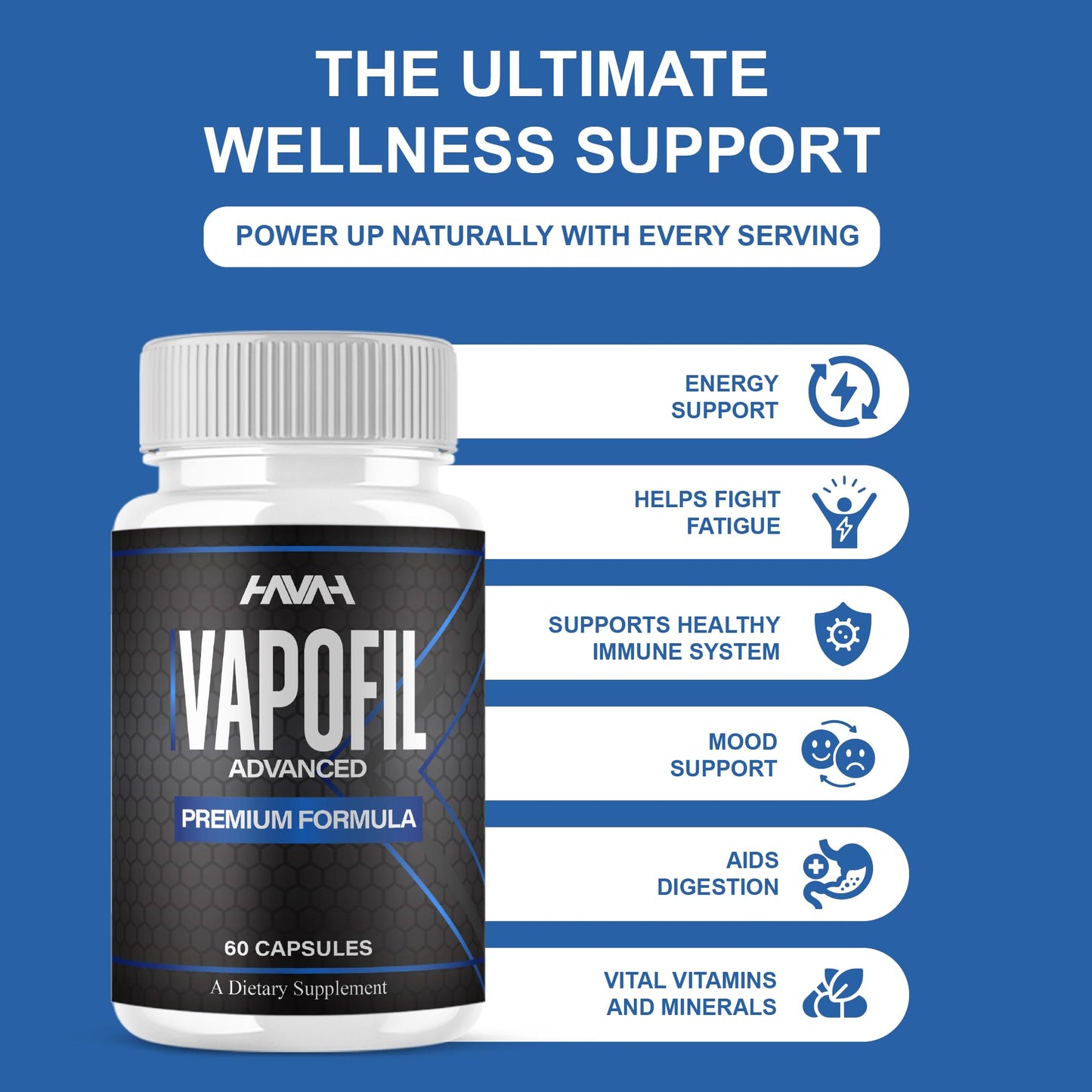 Havah Vapofil Advance Formula, Vapo Fill Performance, 300 Capsules