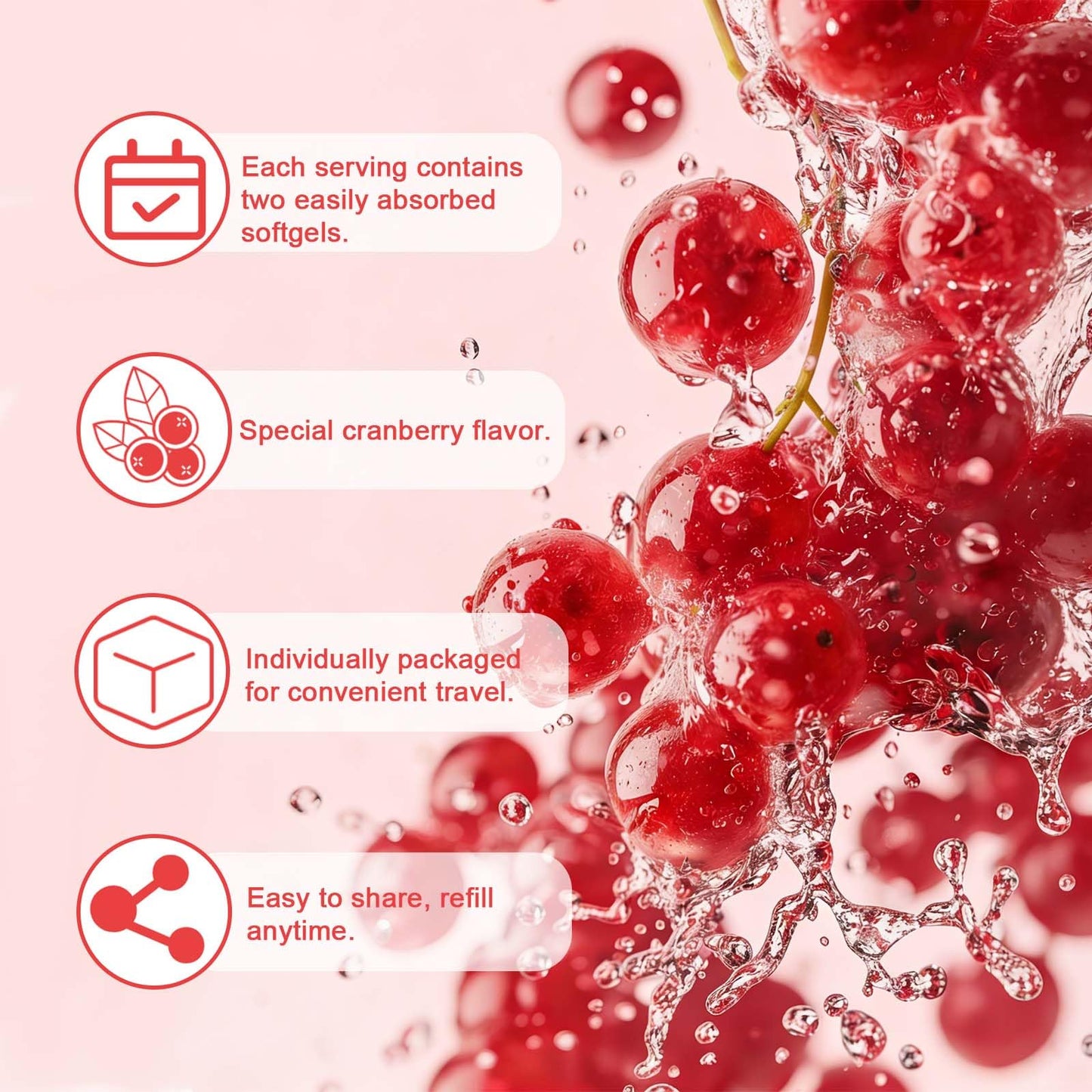 TRUERELIEF Probiotics for Women with Cranberry Extract Daily Gummy Supplement for Feminine Balance, Digestive & Immune Support, 60 Gummies