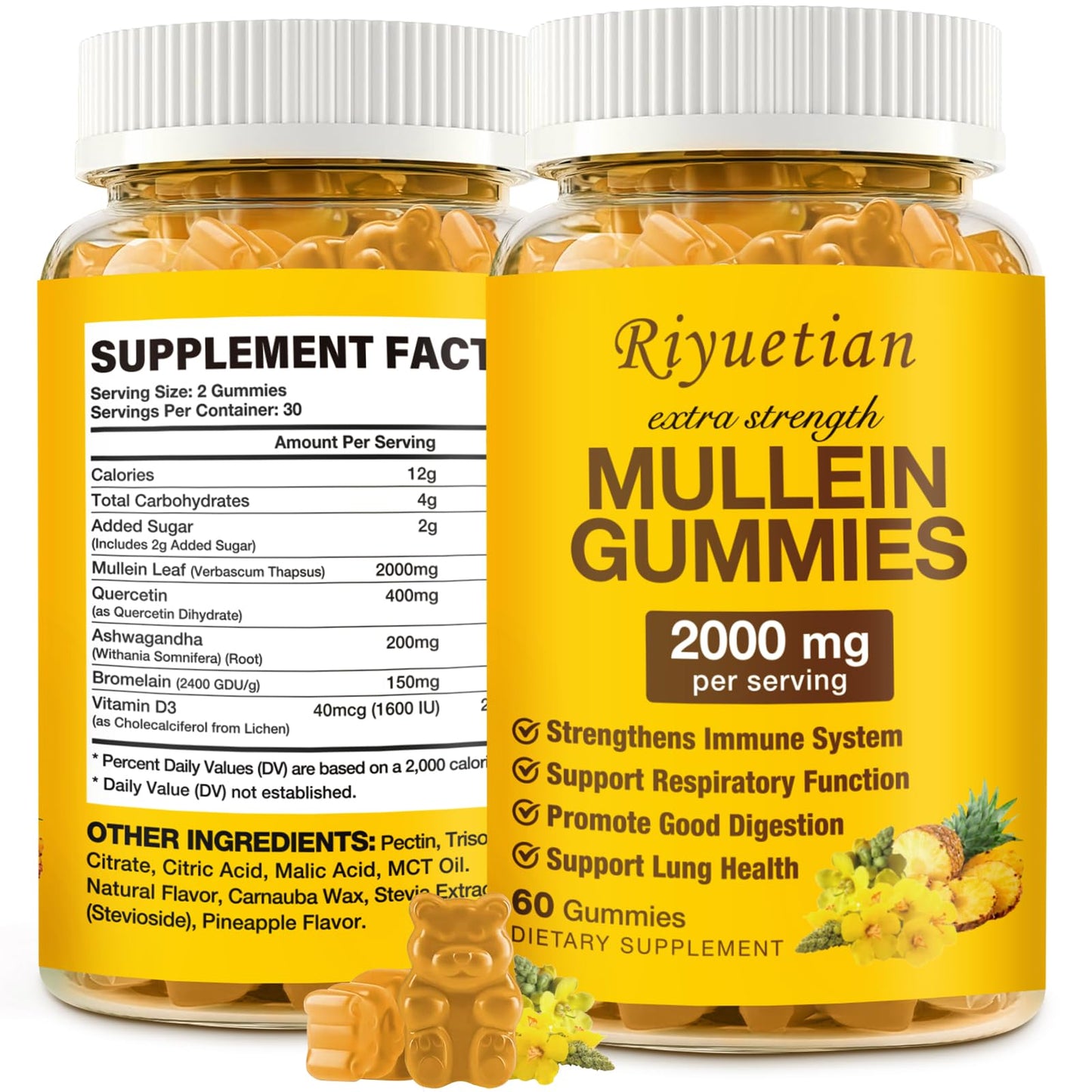 Riyuetian Mullein Gummies, 60 Gummies