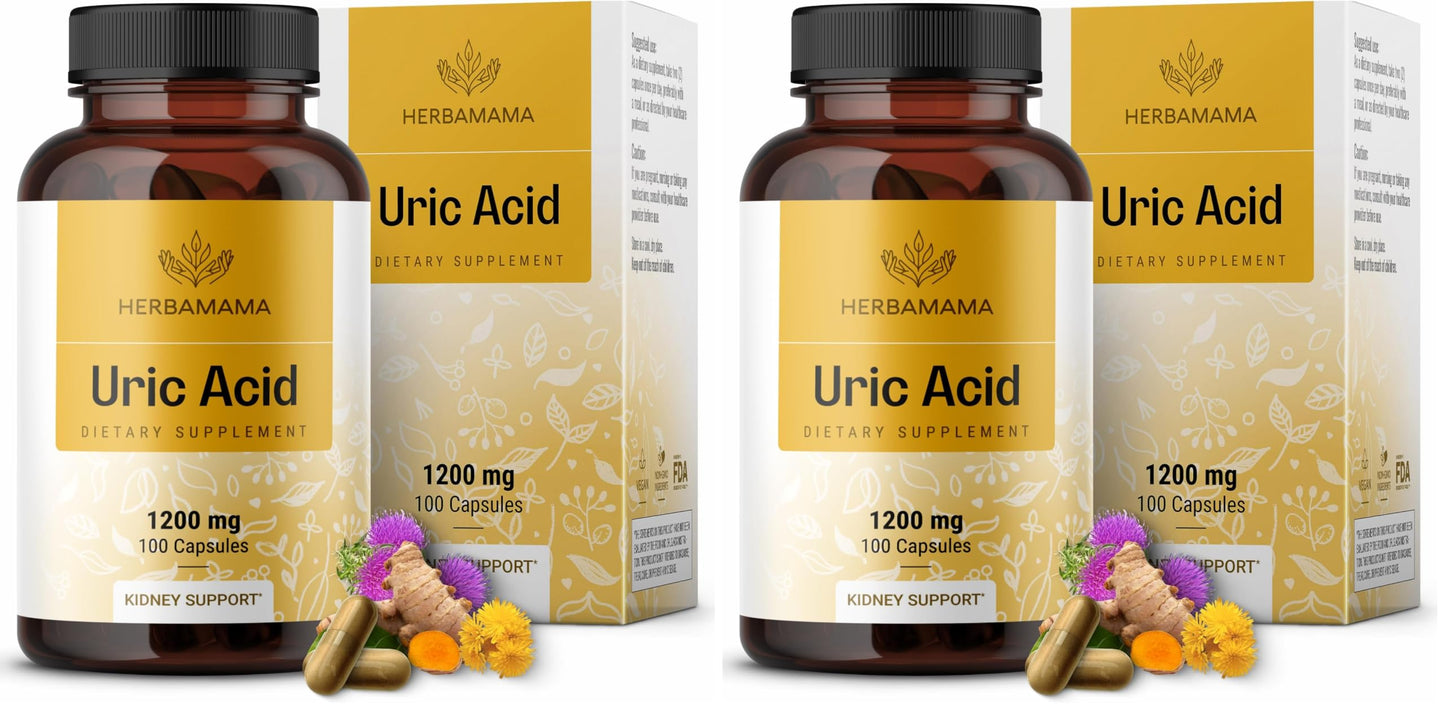 HERBAMAMA Uric Acid Cleanse Capsules 200 Count