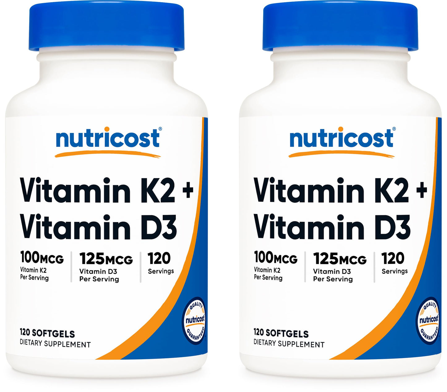 Nutricost Vitamin K2 (MK7) (100mcg) + Vitamin D3 (5000 IU) 240 Softgels