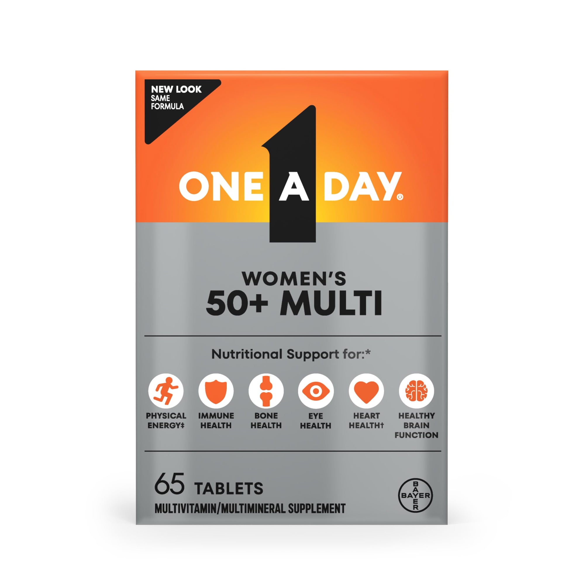 ONE A DAY Multivitamin for Women 50 and Over Tablets, 65 Count