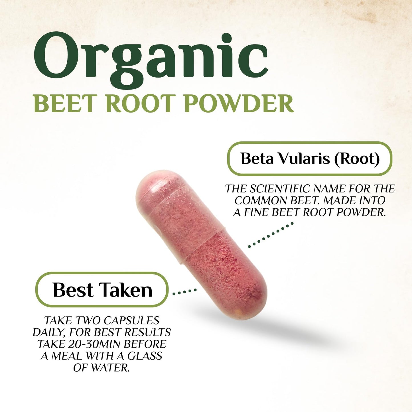 Health Nutrition Naturals Organic Beetroot Powder 1300mg per Serving Capsules, 60 Capsules