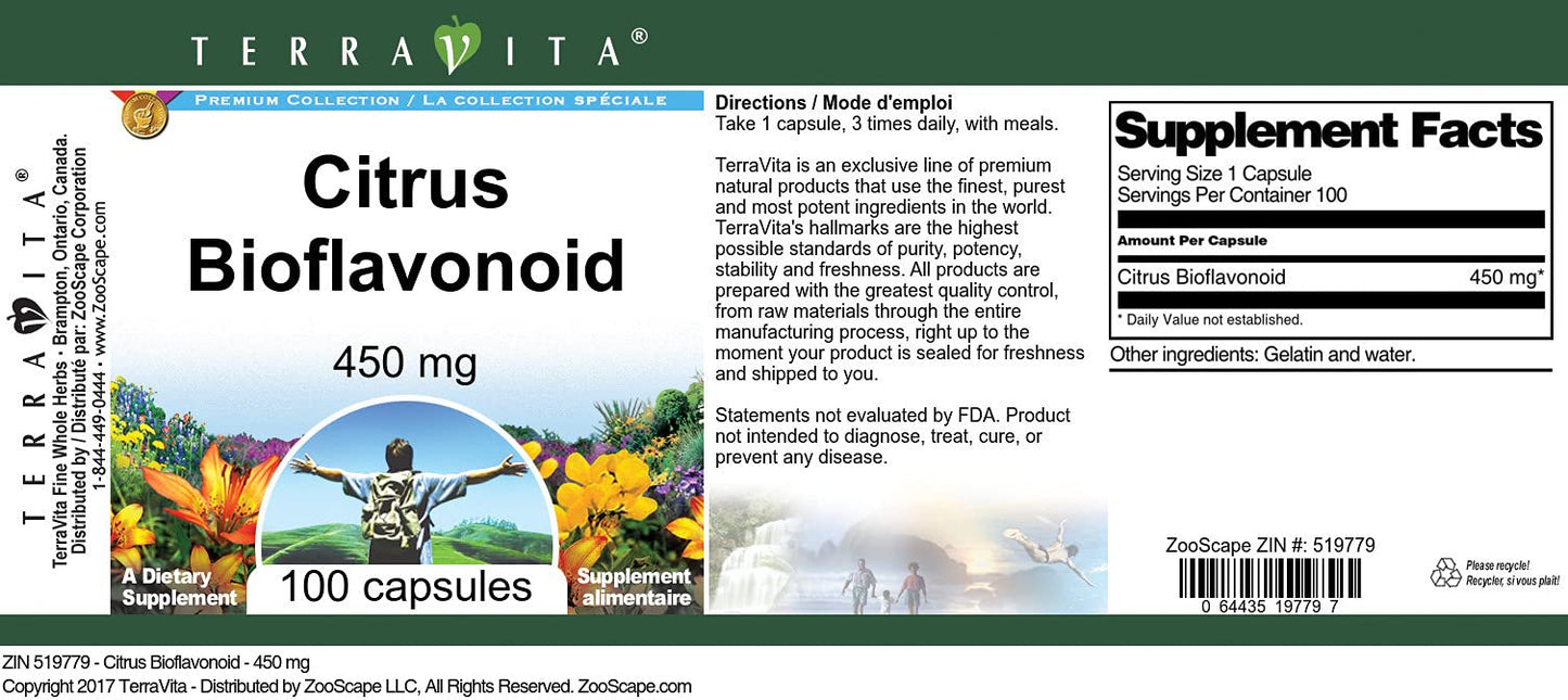 Terravita Citrus Bioflavonoid 450 mg Capsules 300