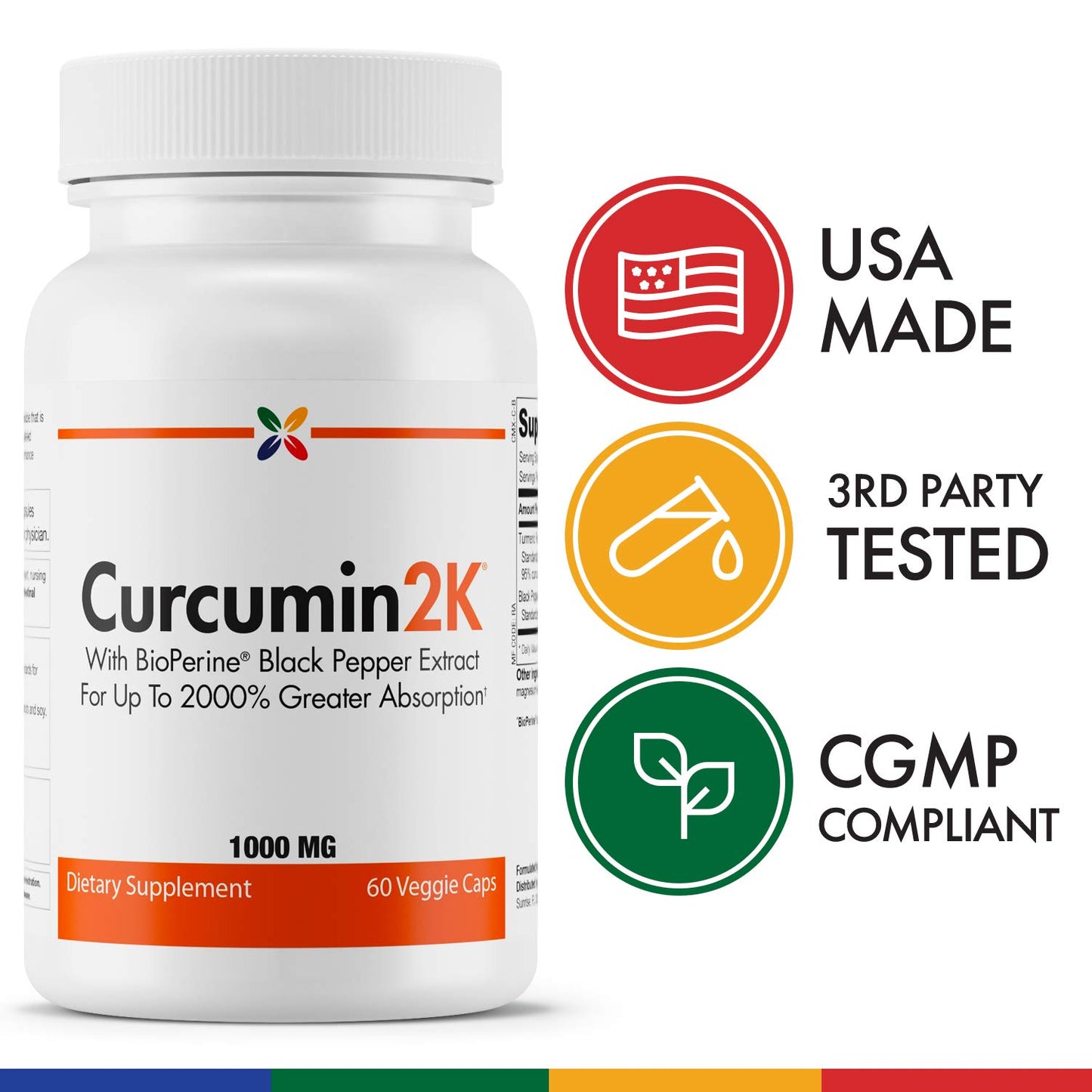 Stop Aging Now Curcumin2K Formula with Bioperine Capsules 180 Count