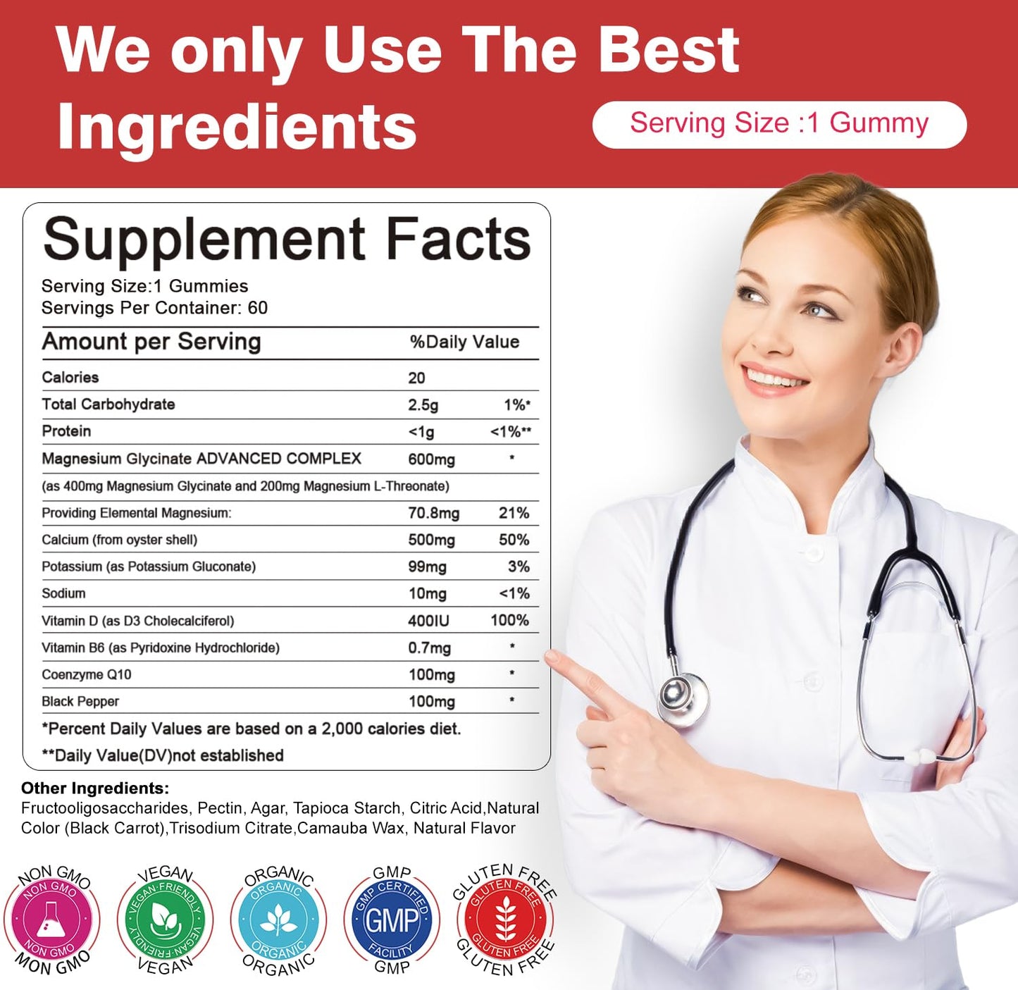 Sudrolove Magnesium Glycinate Gummies 600mg per Serving, 240 Count