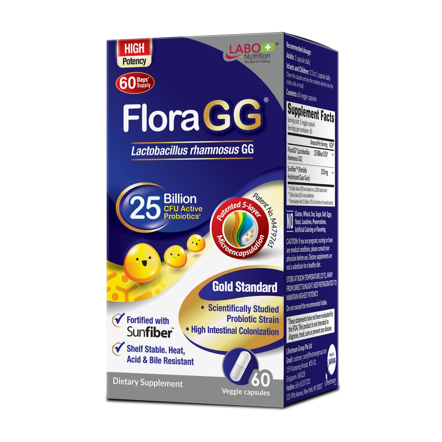 LABO Nutrition FloraGG Probiotic Capsule 60 Count