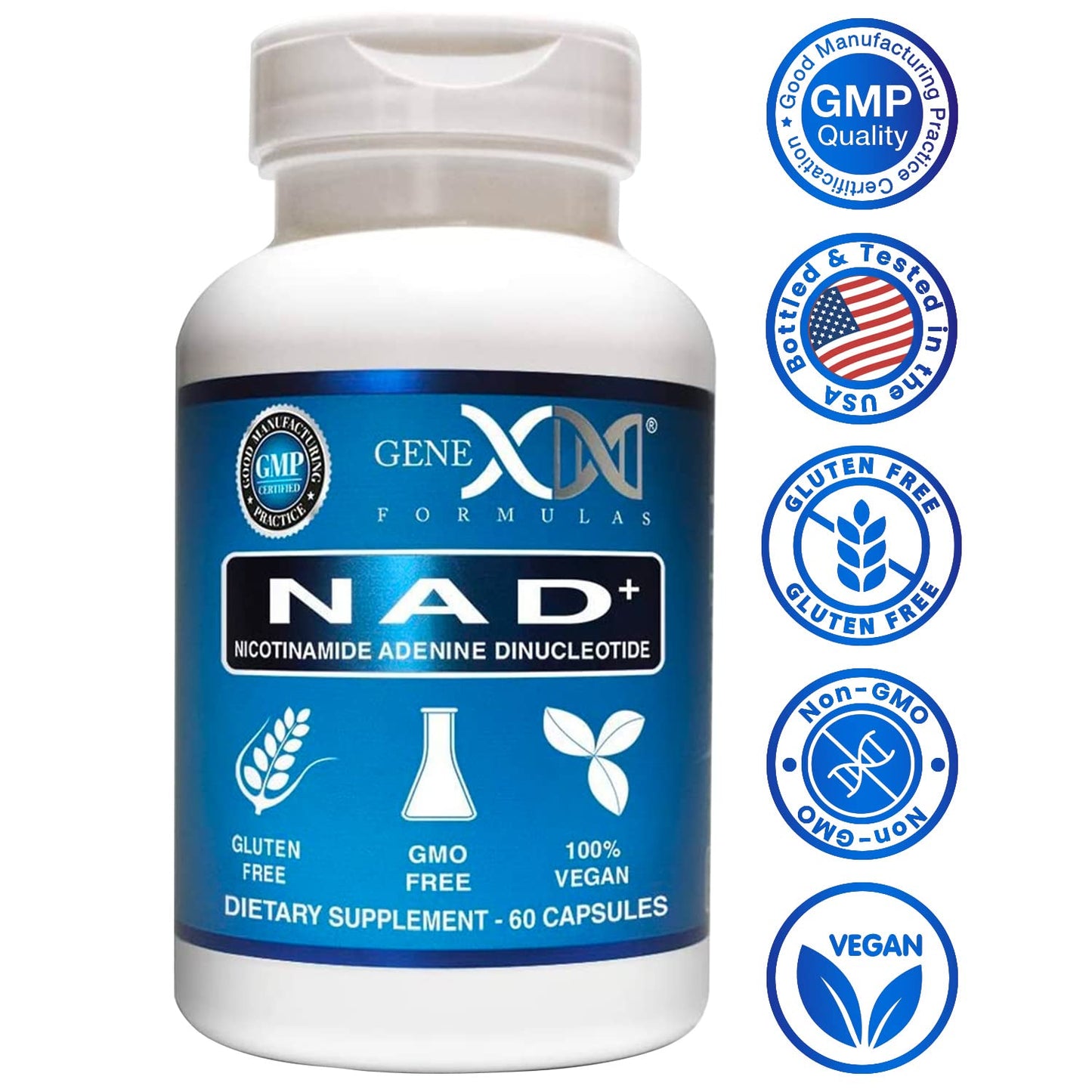 Genex Formulas NAD+ 250mg Capsules, 60 Count