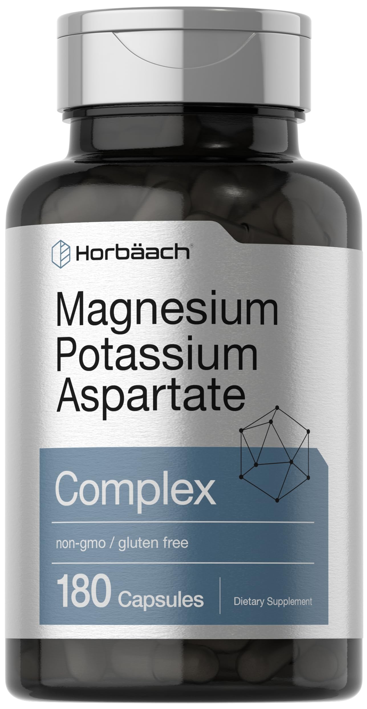 Horbäach Magnesium Potassium Aspartate Complex Capsules 180 Count
