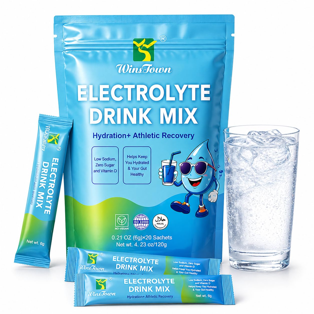 FARWIX Zero Sugar Electrolyte Powder Packets, 6 Pack