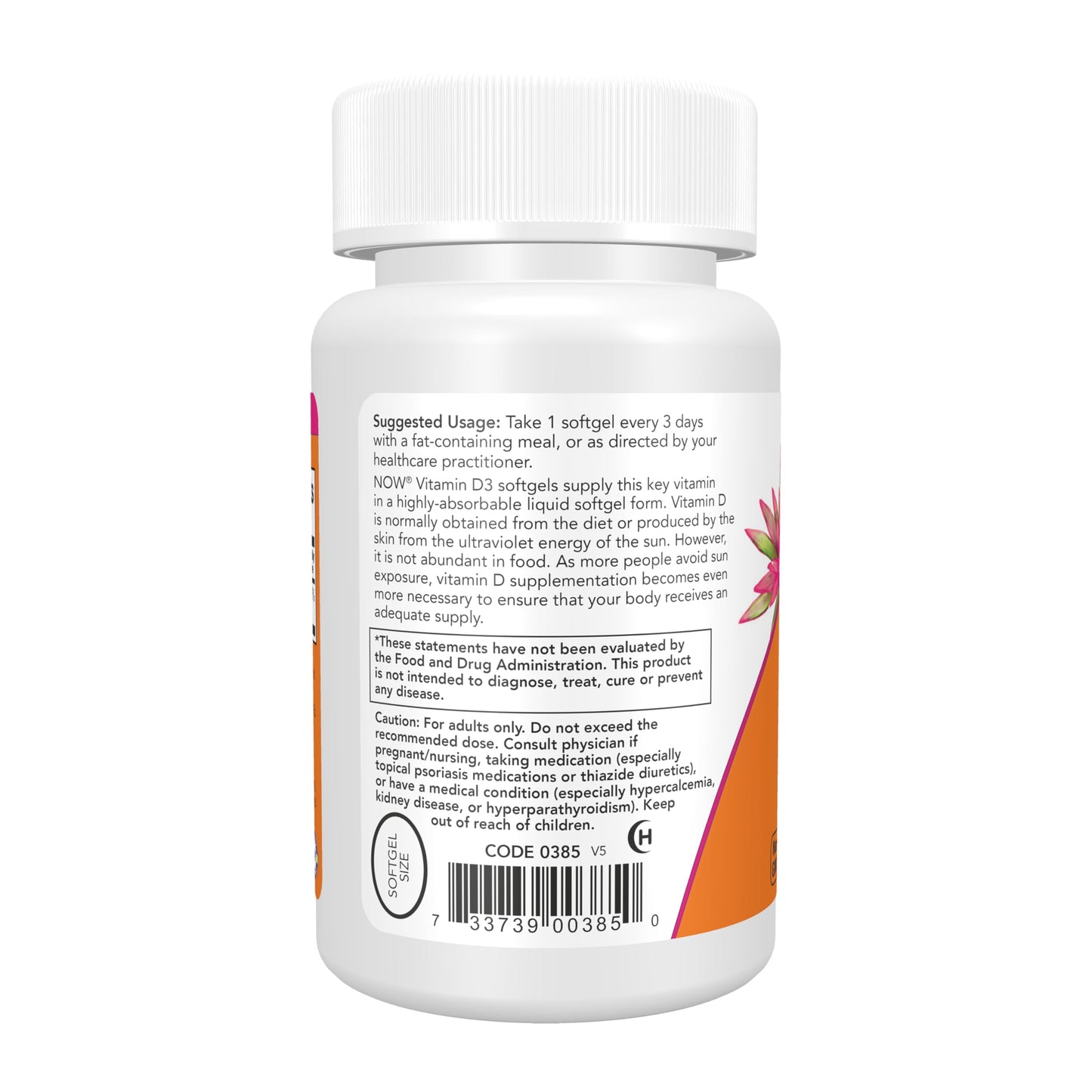 NOW Foods Vitamin D-3 10,000 IU Softgels, 240 Softgels
