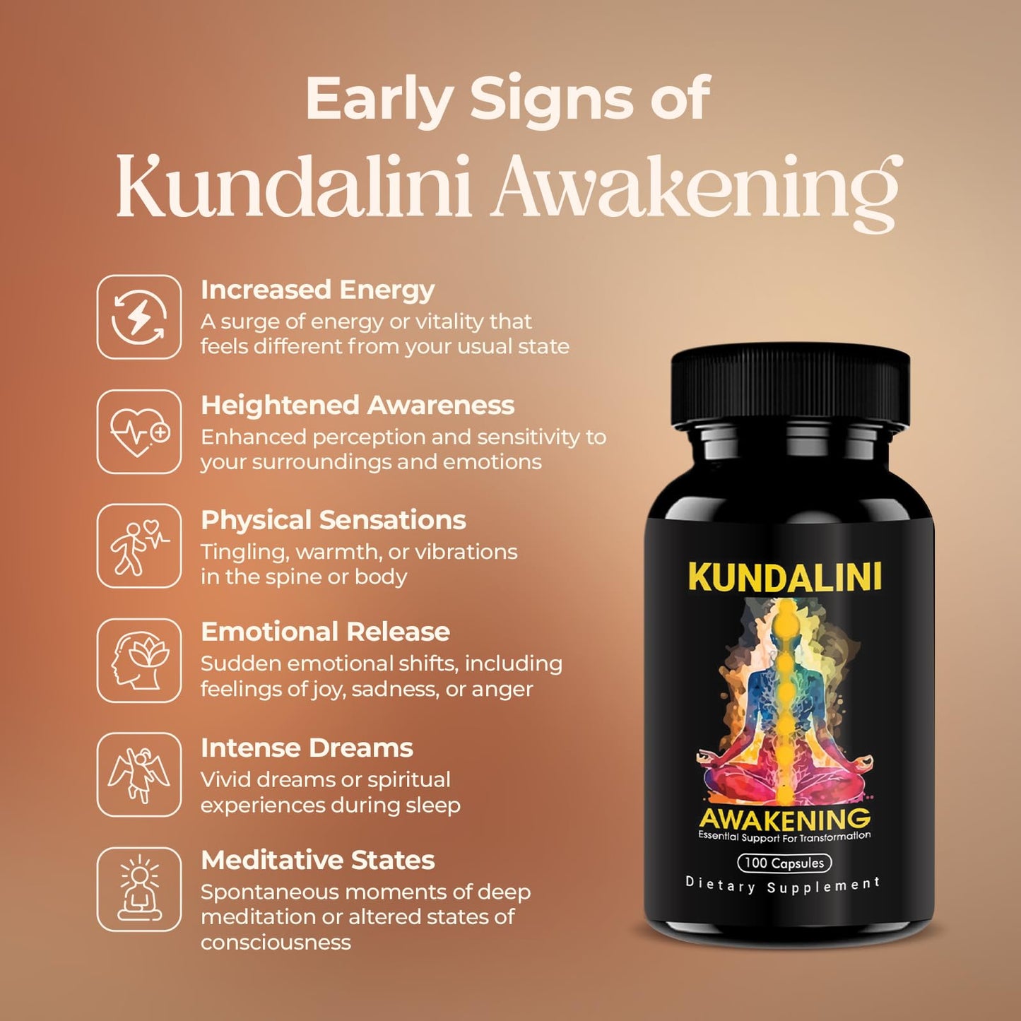 Kailash Herbals Kundalini Awakening Herbal Supplement – Ayurvedic Herbal Blend 100 Capsules