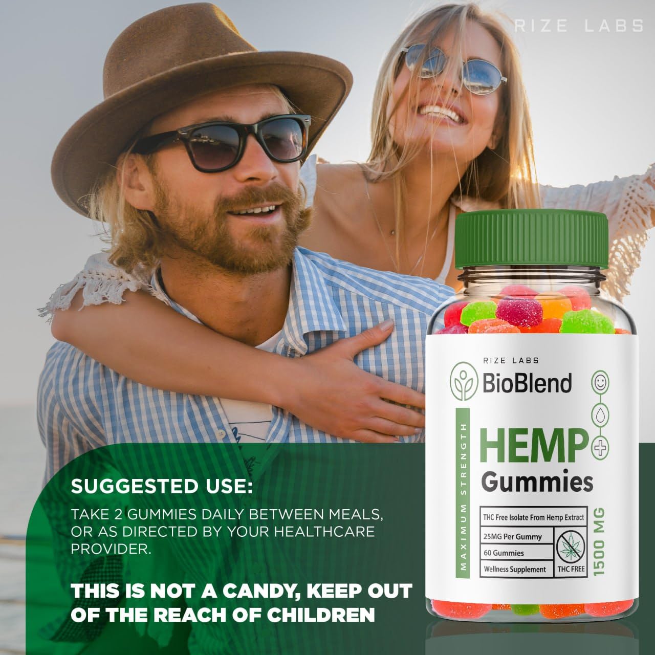 Rize Labs BioBlend Supplement for Overall Wellness and Improvement of General Health 60 Gummies