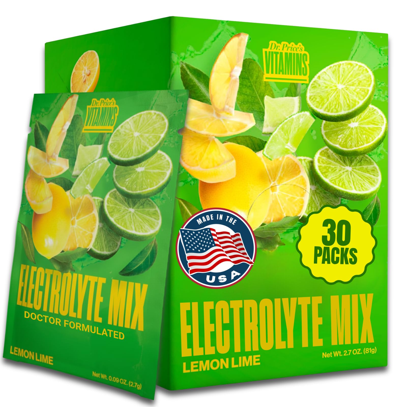 Dr. Price's Vitamins Electrolytes Powder Packets, 30 Pack