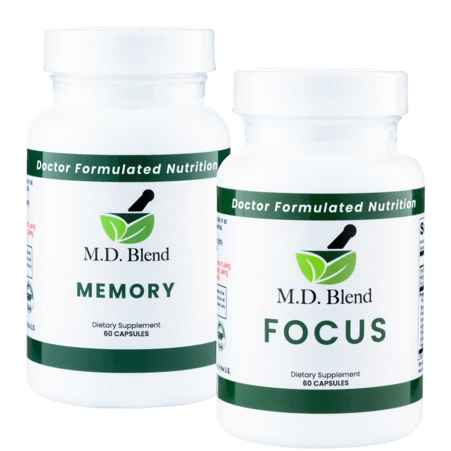 M.D. Blend Brain Supplements for Memory and Focus, 120 Capsules