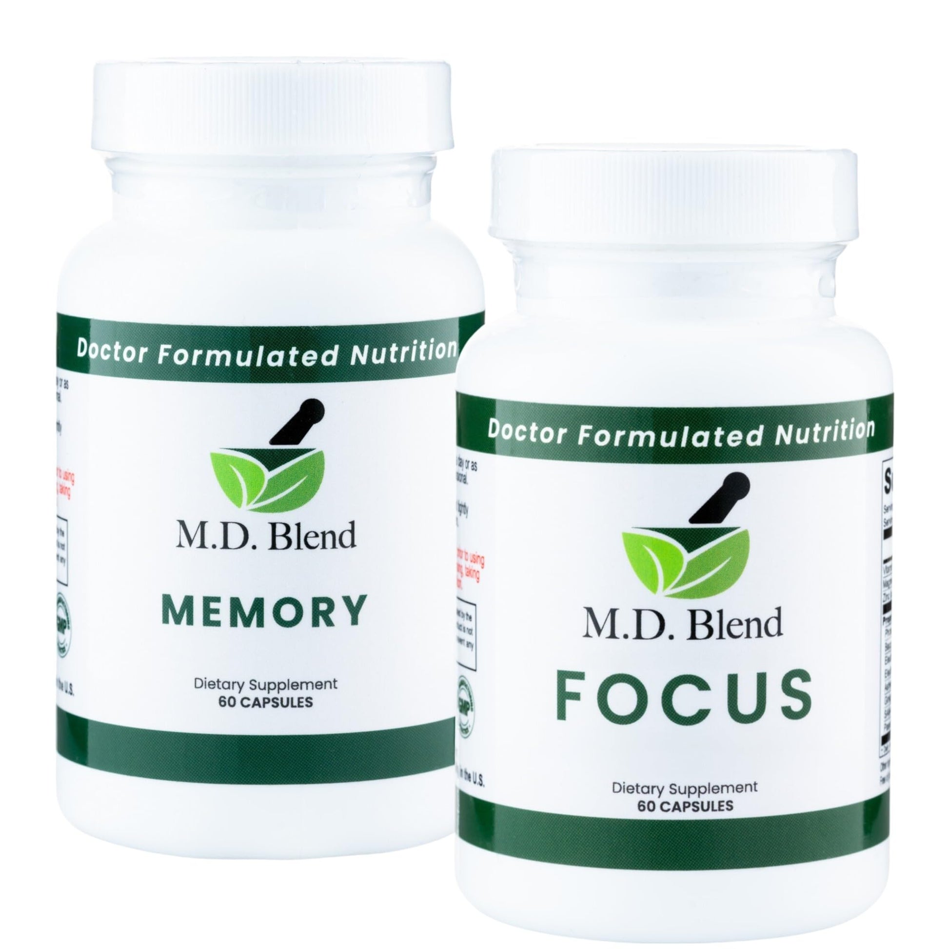 M.D. Blend Brain Supplements for Memory and Focus, 120 Capsules