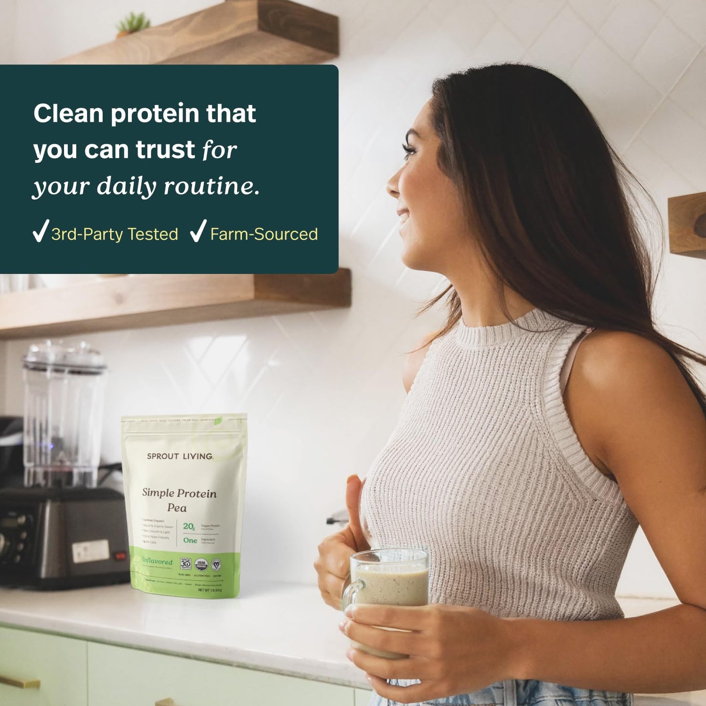Sprout Living Organic Pea Protein Powder 16 oz