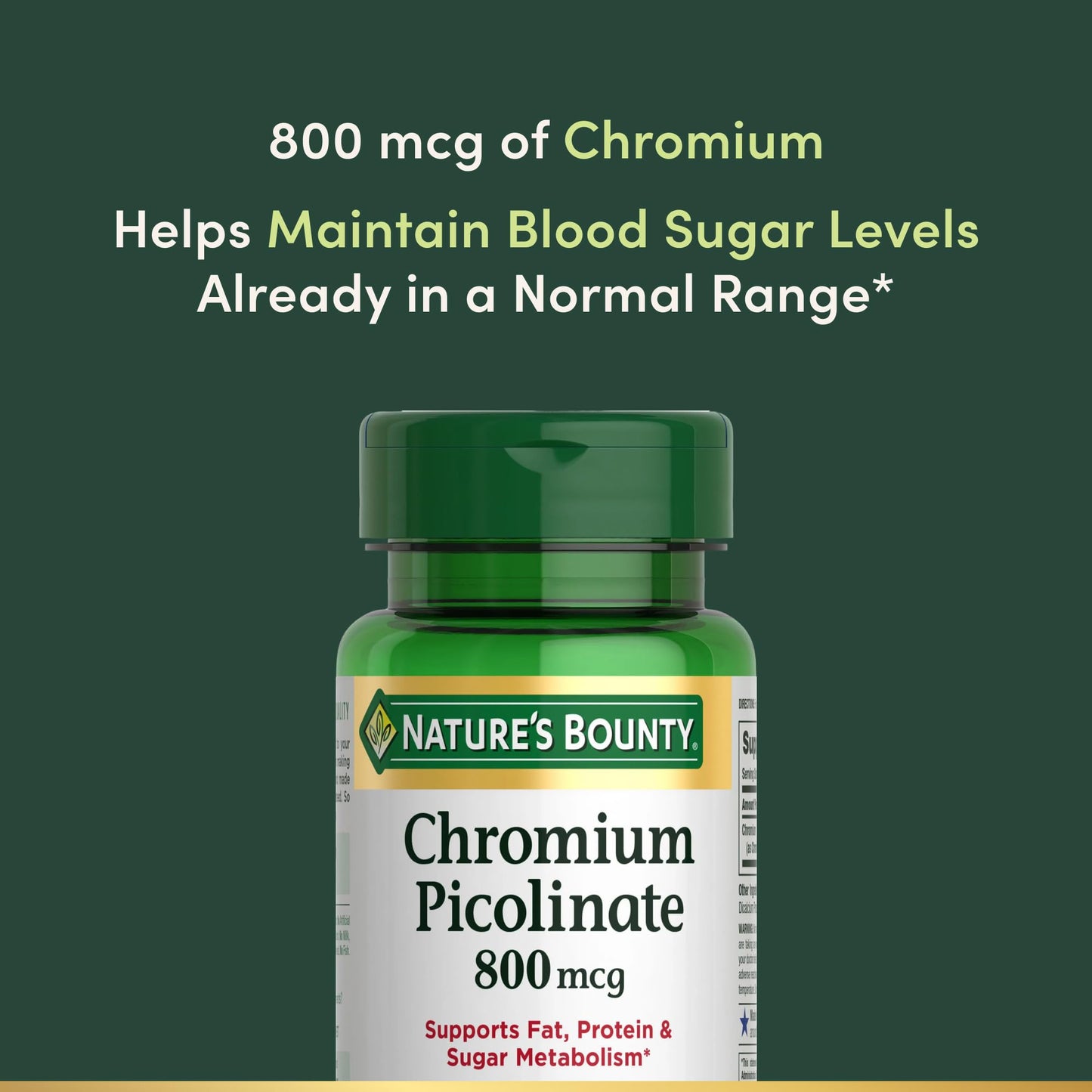 Nature's Bounty Chromium Picolinate 50 Tablets