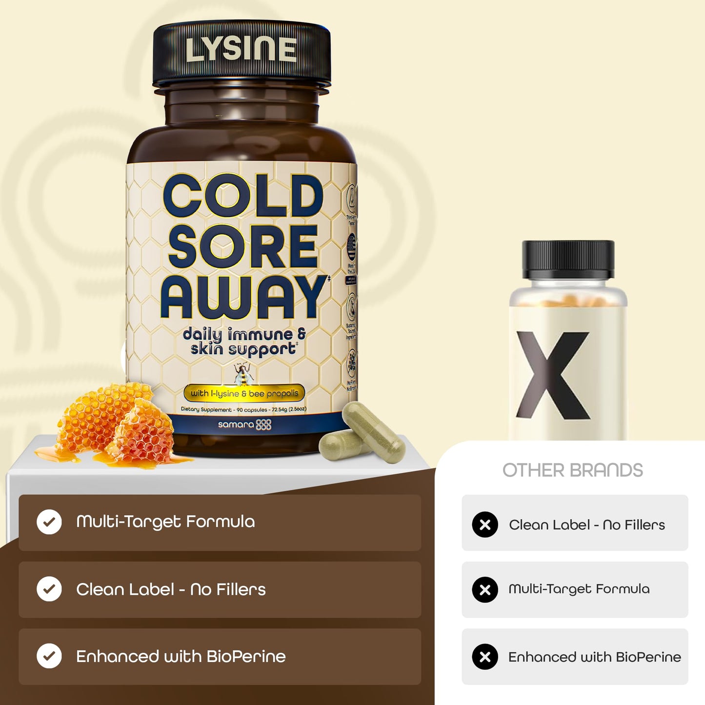 Samara 888 L Lysine Cold Sore Treatment Support 30 Capsules