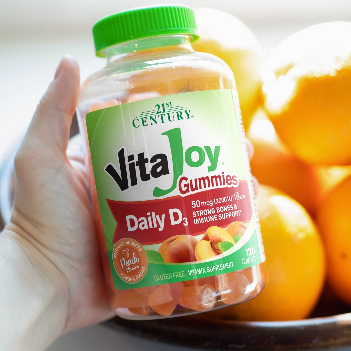 21st Century VitaJoy Vitamin D3 Gummies 2000 IU Peach 120 Count