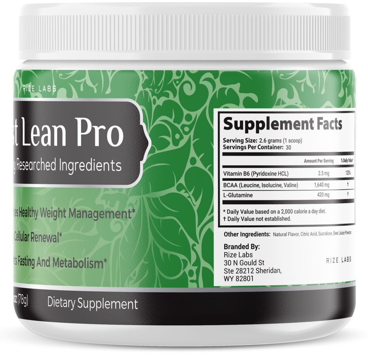 Rize Labs Fast Lean Pro Advanced Formula BCAA Supplement Powder, Pack of 5