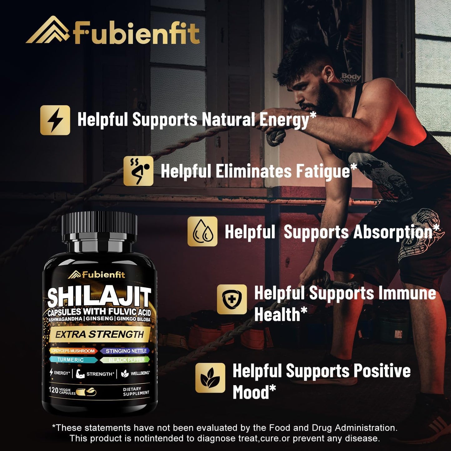Fubienfit Premium Shilajit for Men 120 Capsules